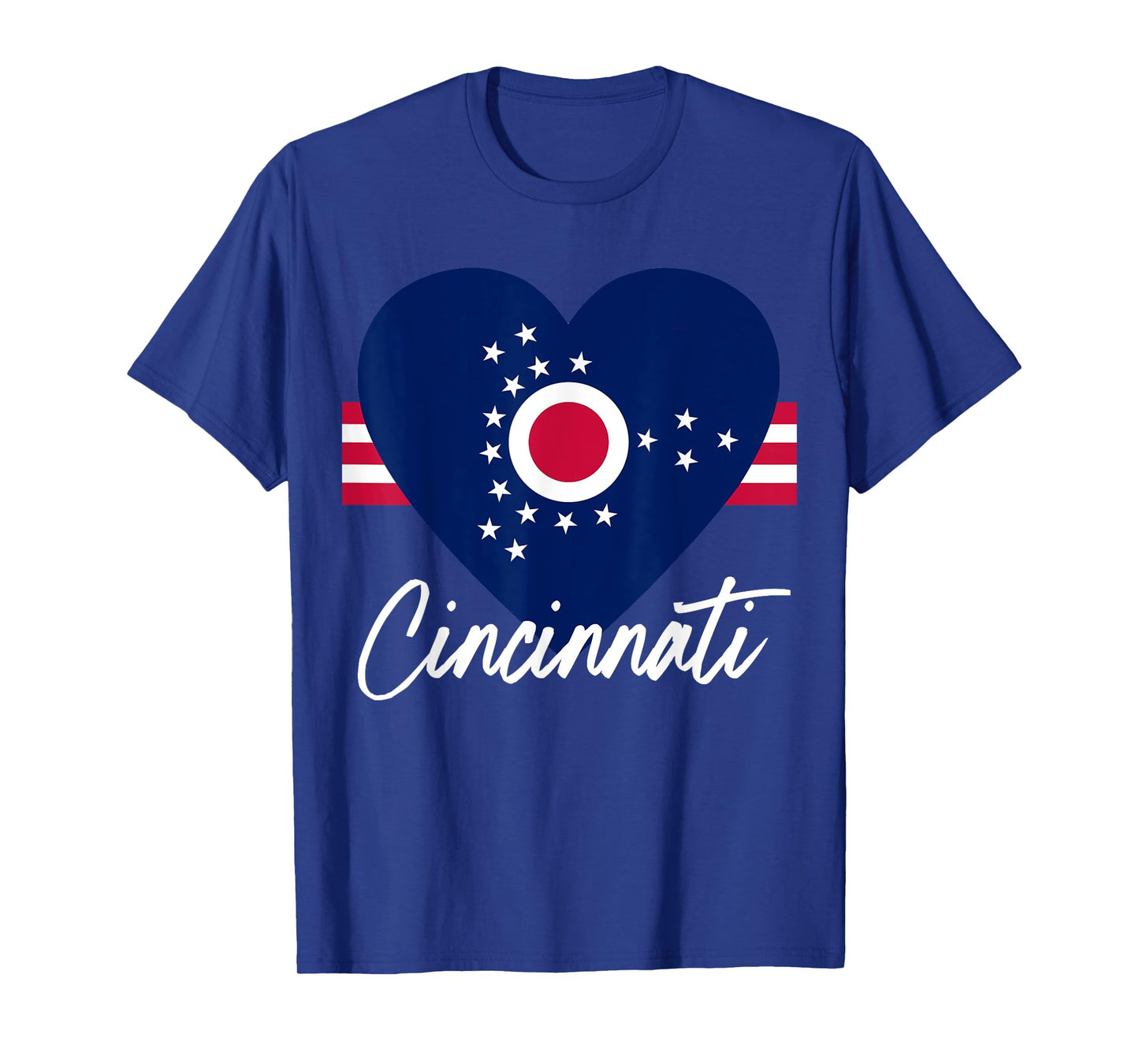 I Love Cincinnati Ohio OH Flag Heart T-Shirt