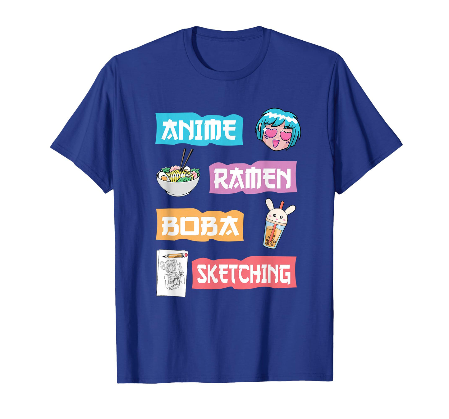 Anime Ramen Boba Sketching - Kawaii Anime Lover Merch Gift T-Shirt Small