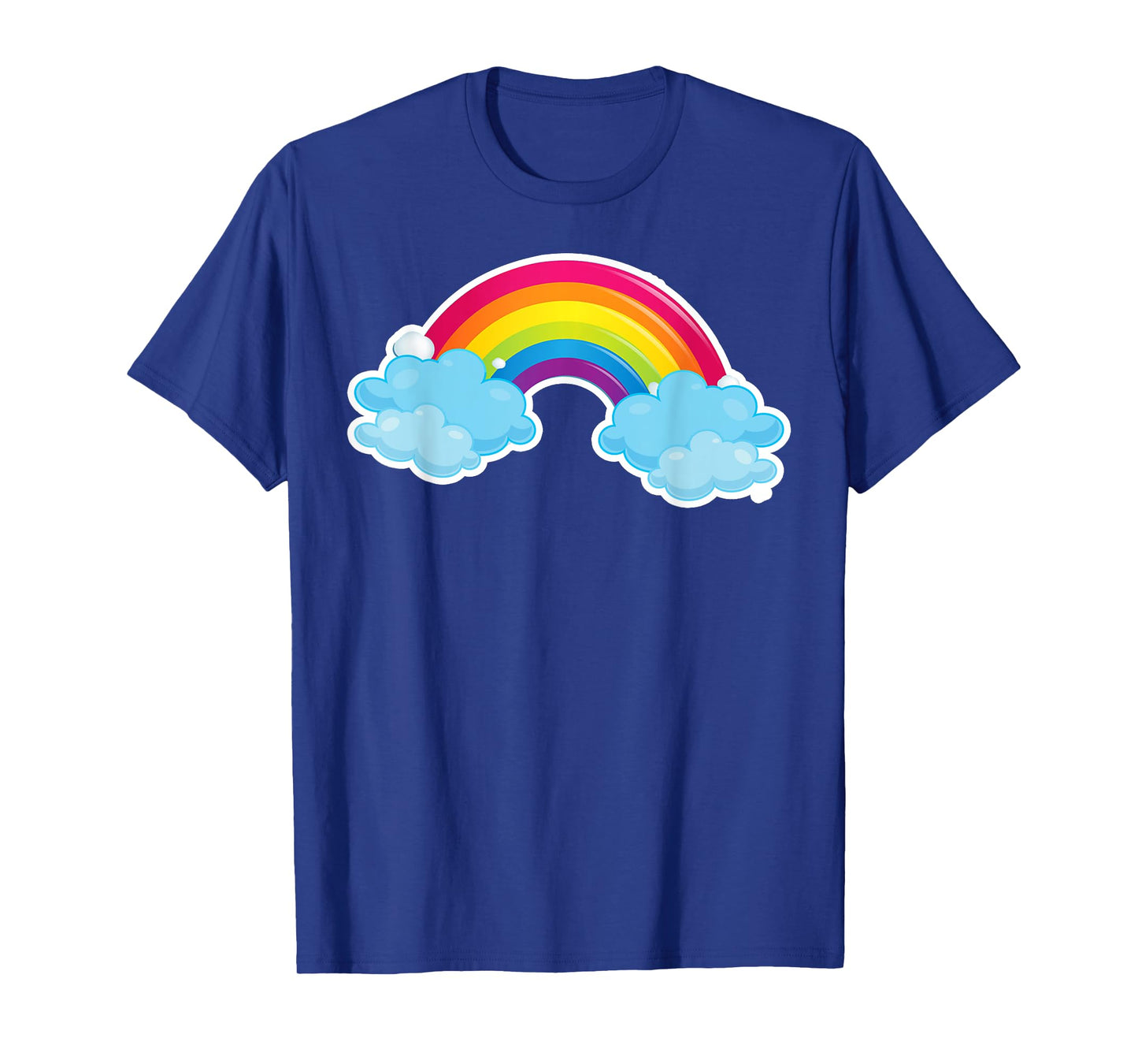 Colorful Rainbow and Clouds Cute Fun Aesthetic T-Shirt