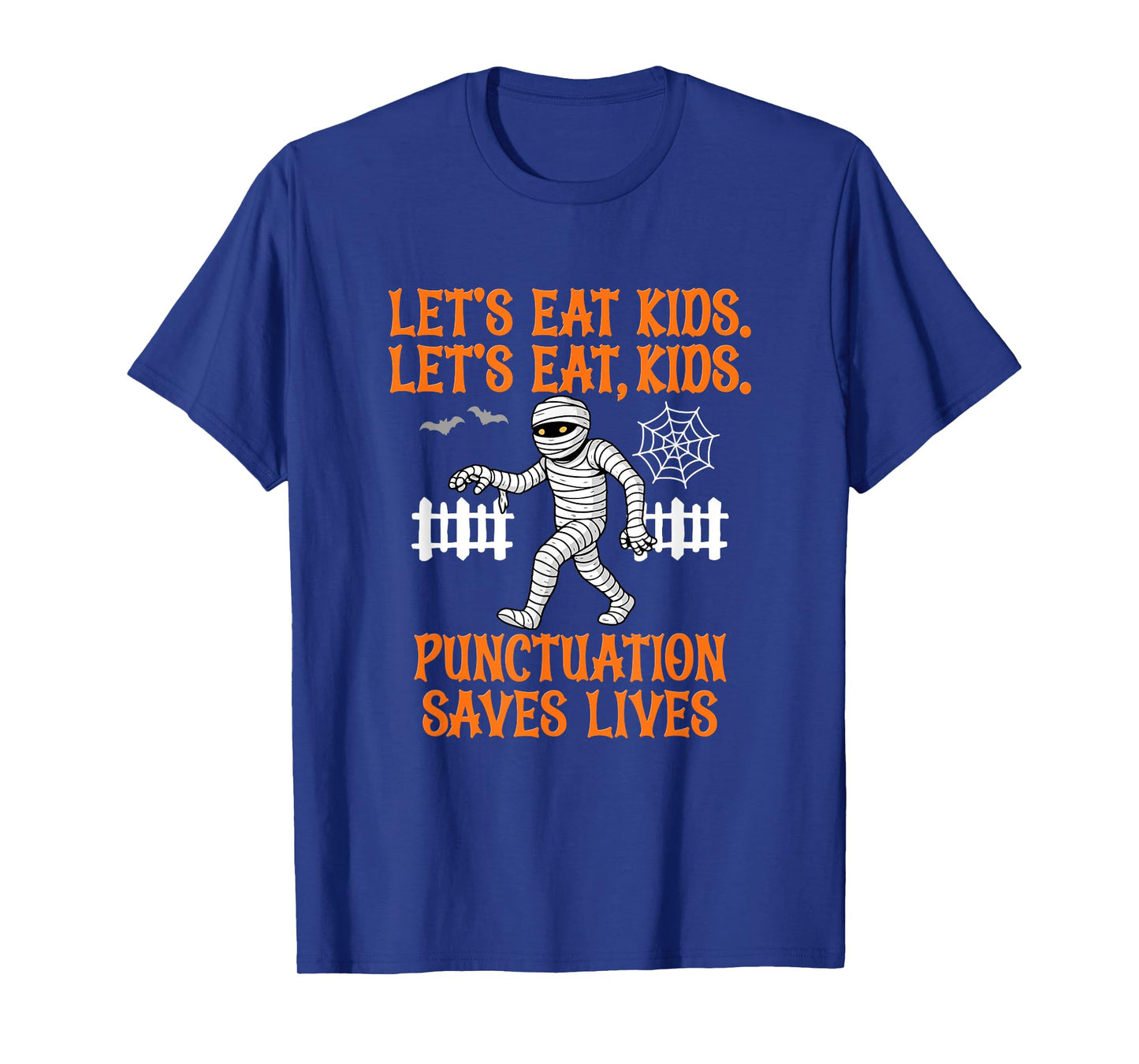 Halloween Lets Eat Kids Punctuation Funny Teacher T-Shirt