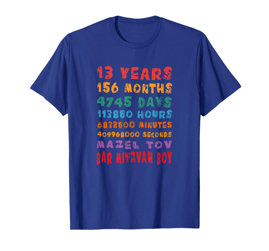 13-Year-Old 13th Birthday Bar Mitzvah Boy Mazel Tov Jewish T-Shirt