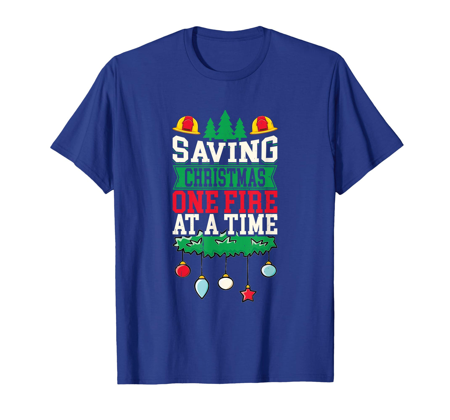 Santa Fireman Xmas Firefighting Funny Firefighter Christmas T-Shirt