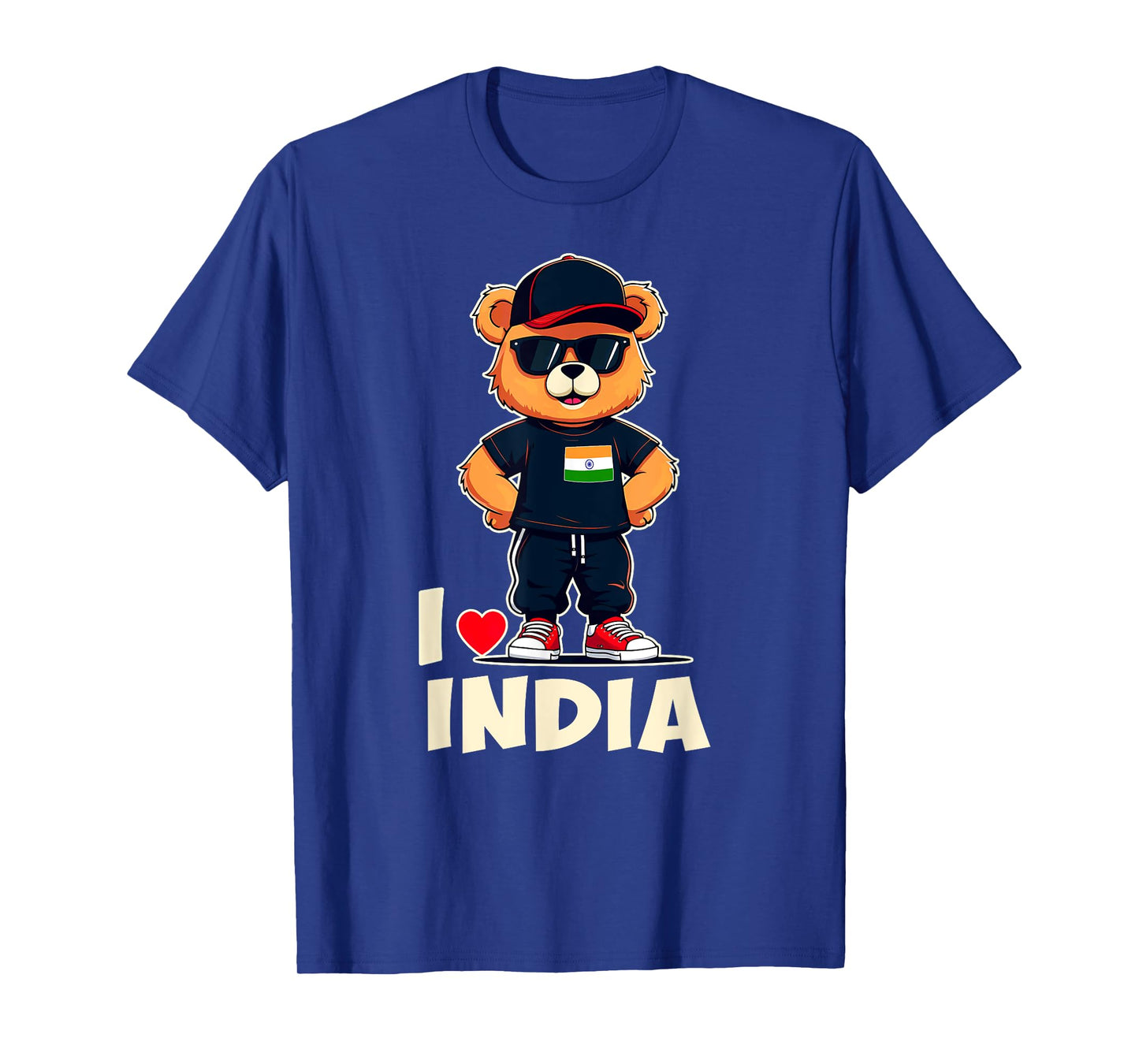 Indian Flag Teddy Bear I Love India T-Shirt
