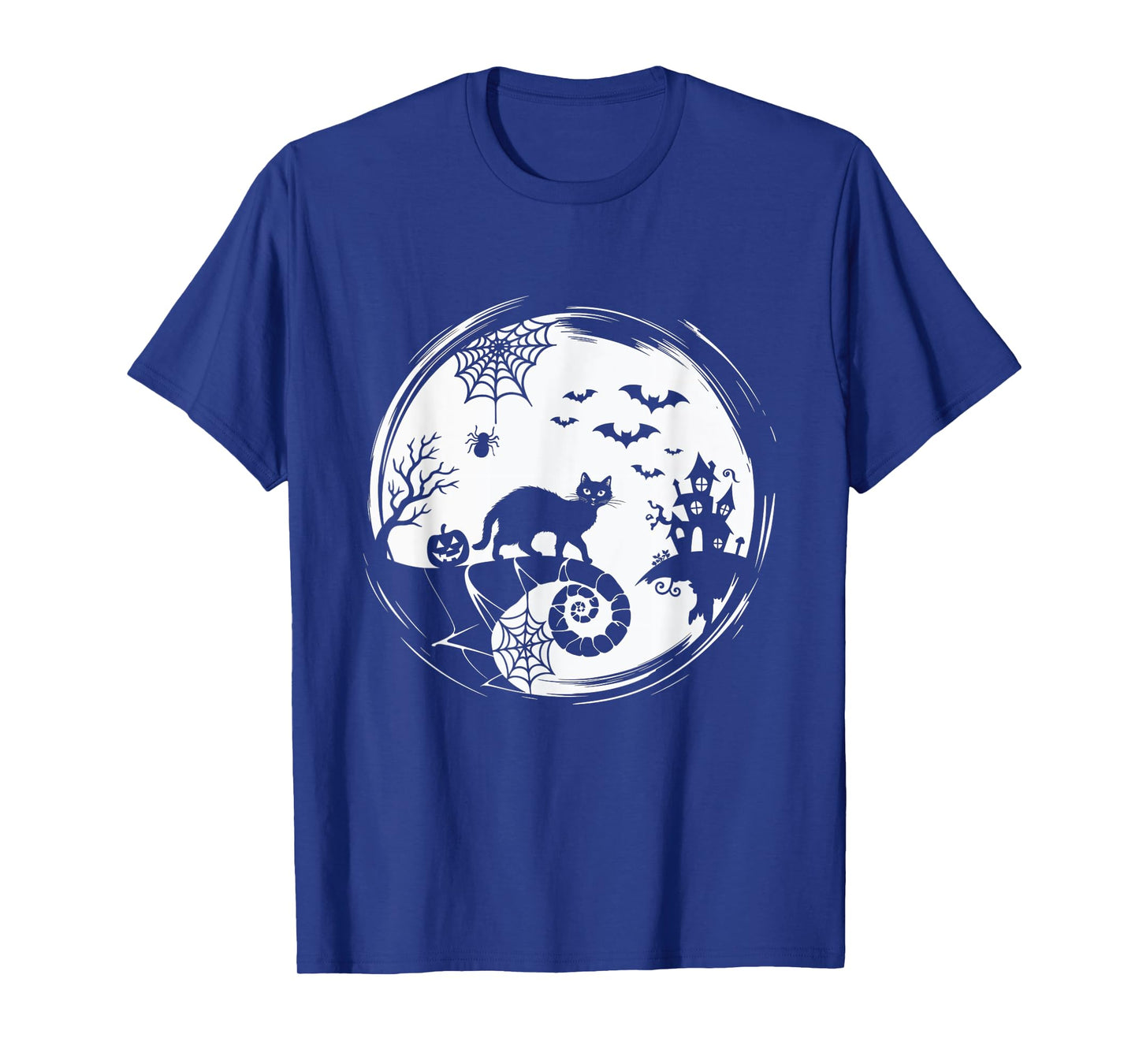 Halloween Cat Spider Bats Moon Black Cat T-Shirt for Men Women