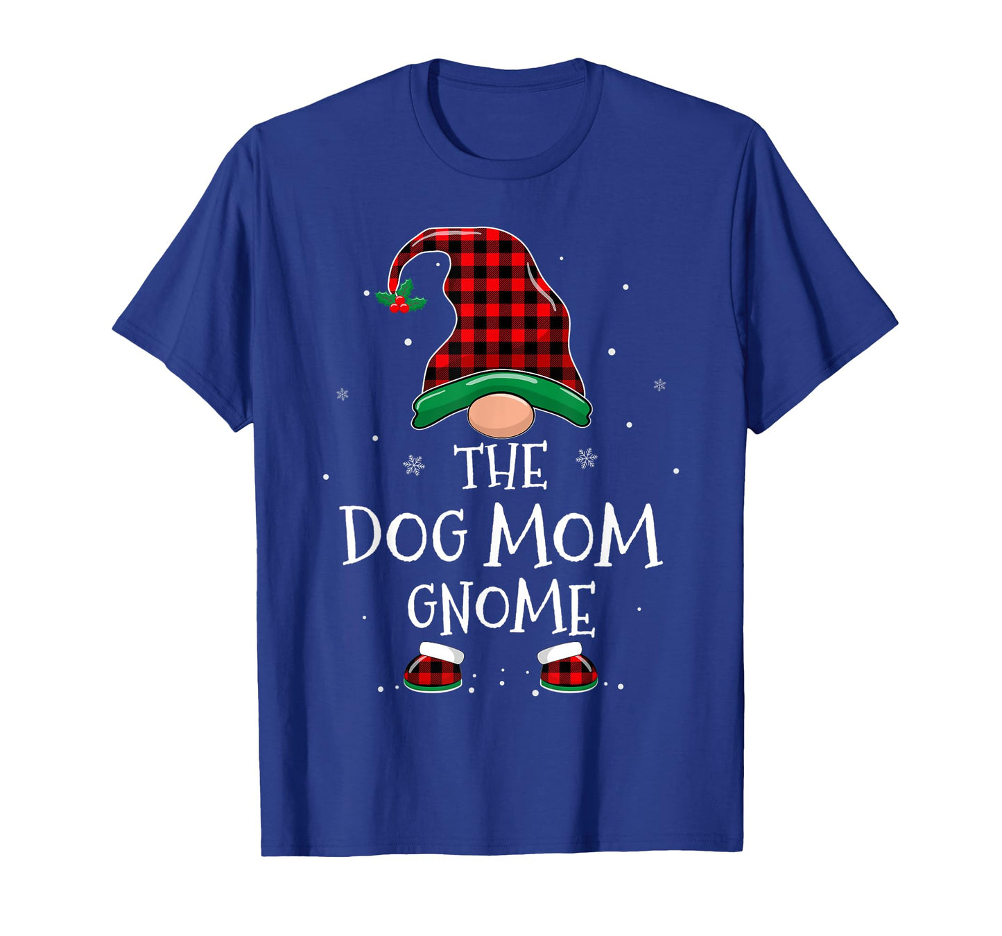 Dog Mom Gnome Xmas Family Matching Plaid Christmas Gnomes T-Shirt