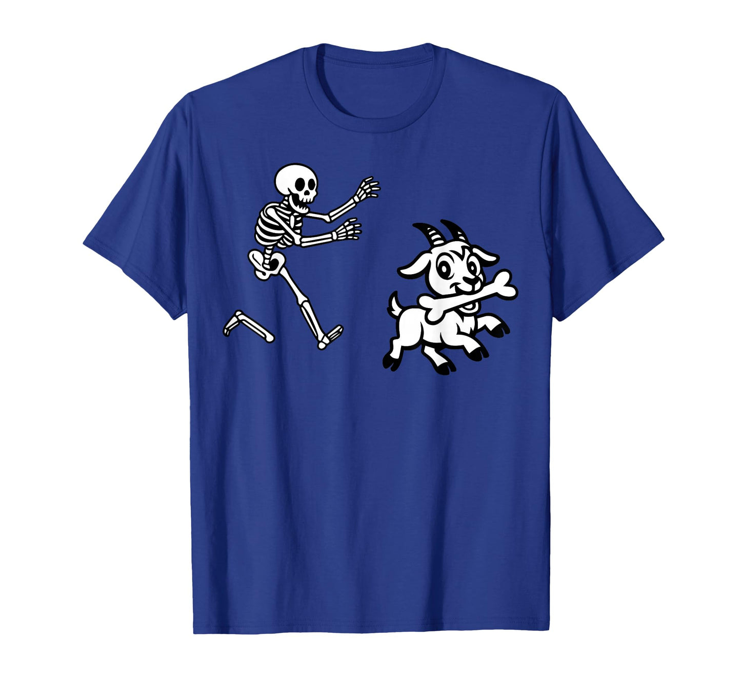 Funny Goat Running Skeleton Halloween T-Shirt