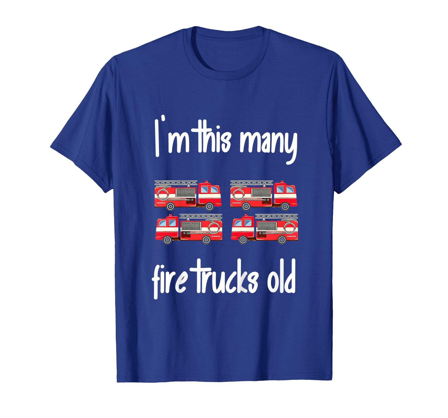 Kids Fire Truck Birthday 4 Years Old 4th Birthday Firefighter T-Shirt
