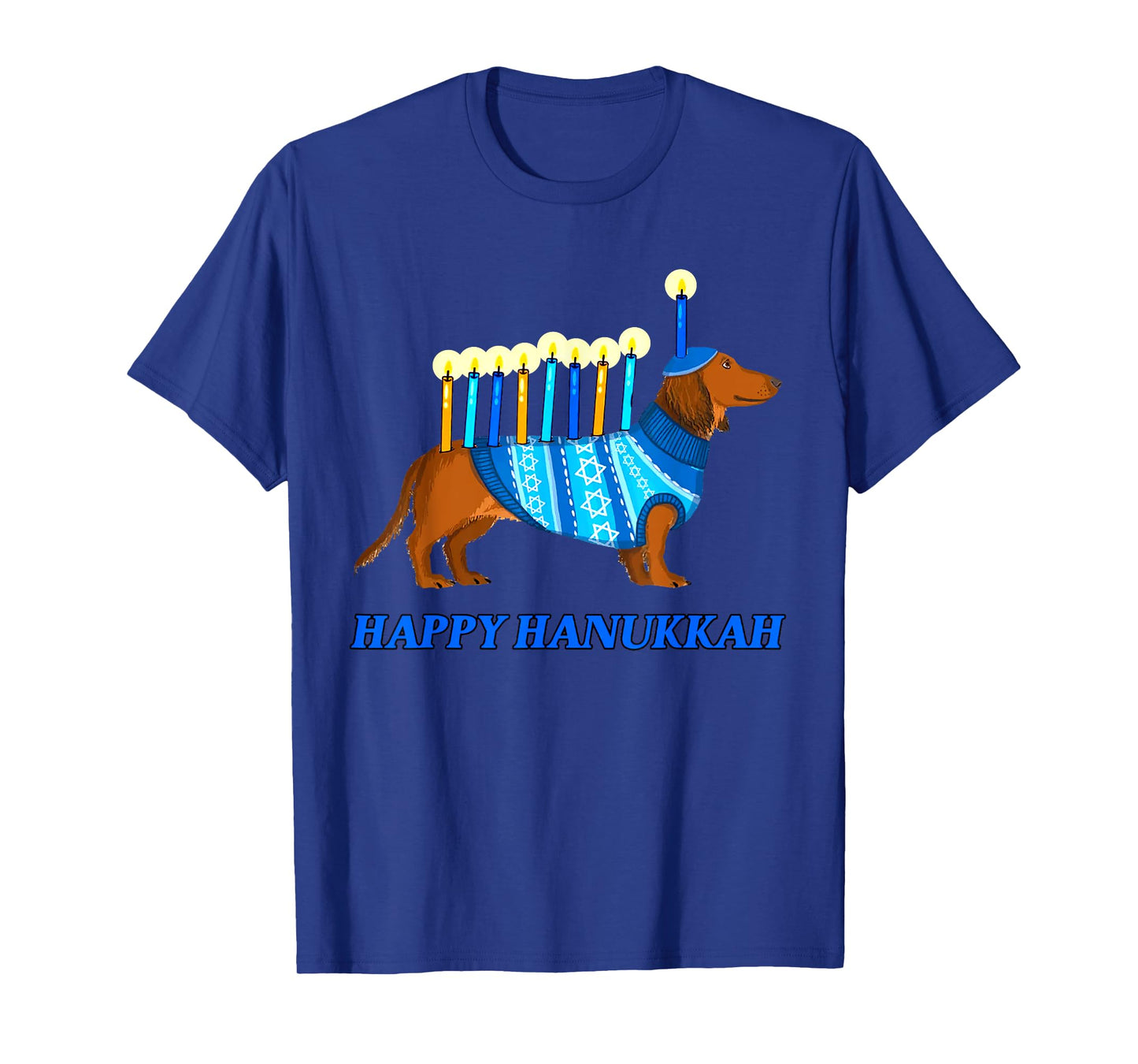 Weiner Dog Menorah Happy Hanukkah Weiner Dog Menorah T-Shirt