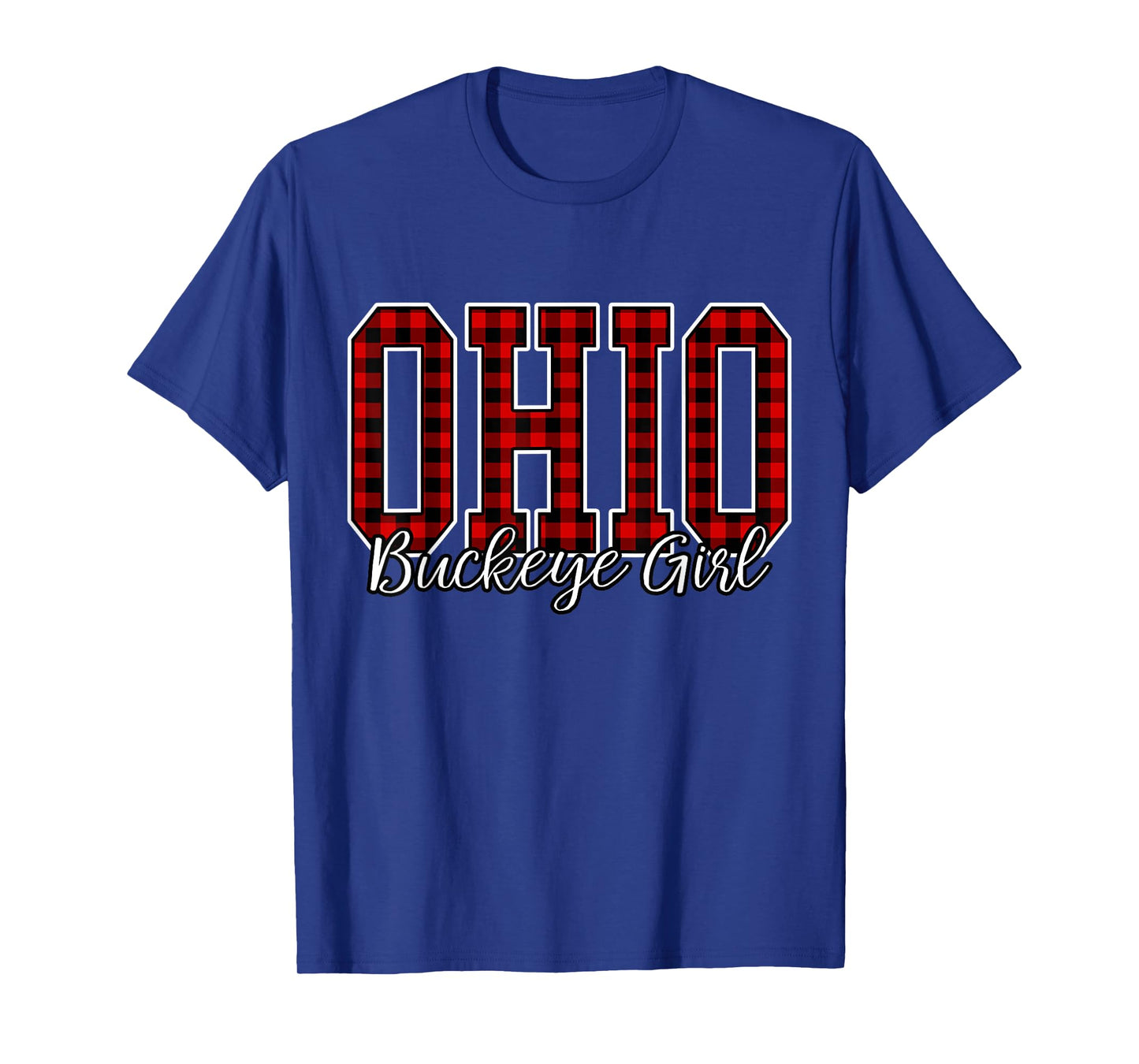 Buffalo Plaid Buckeye Girl Ohio Home Buckeye State T-Shirt