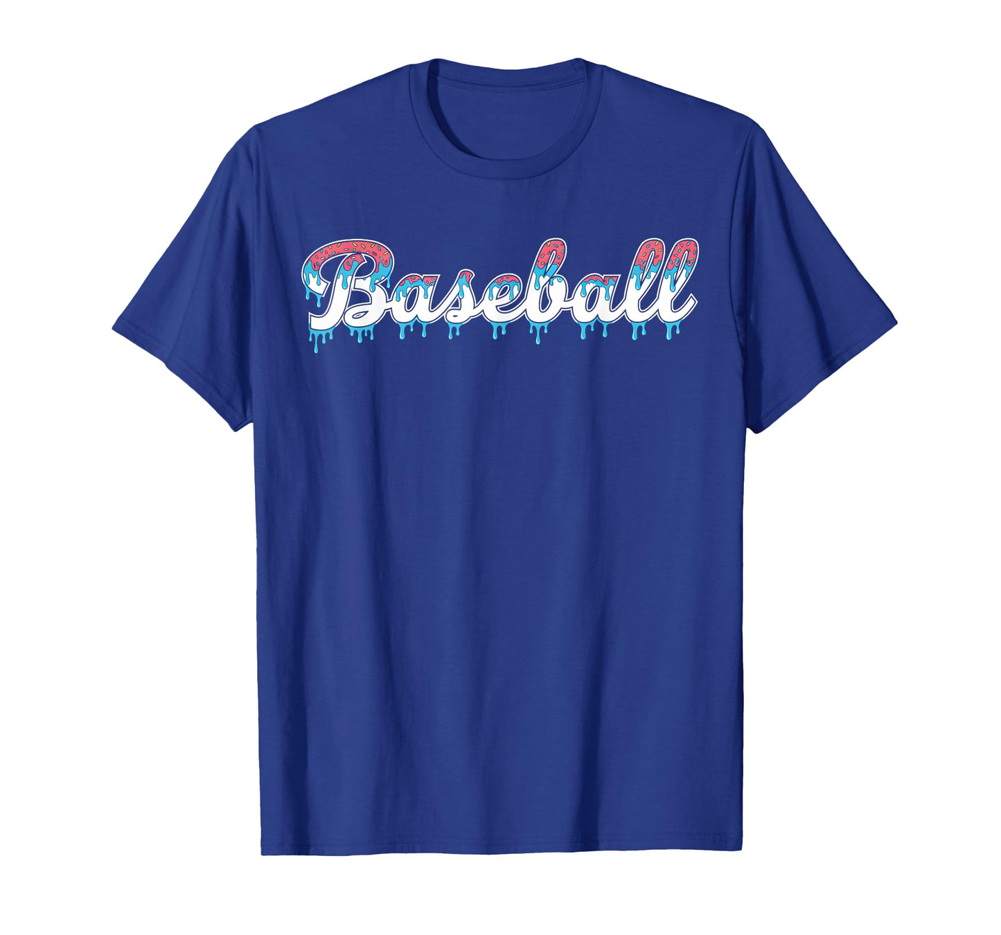 Baseball Ice Cream Drip Boys and Girls Batter Game Day T-Shirt