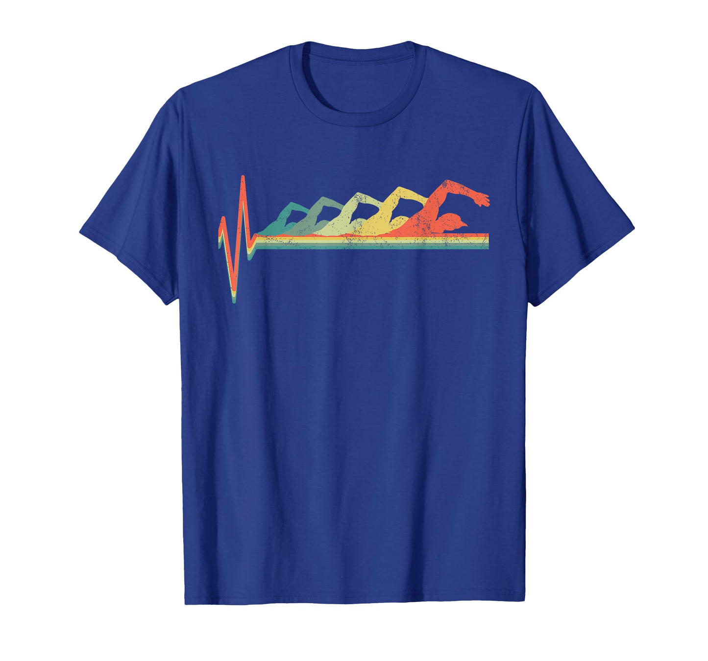 Swimmer Heartbeat Retro Gift T-Shirt