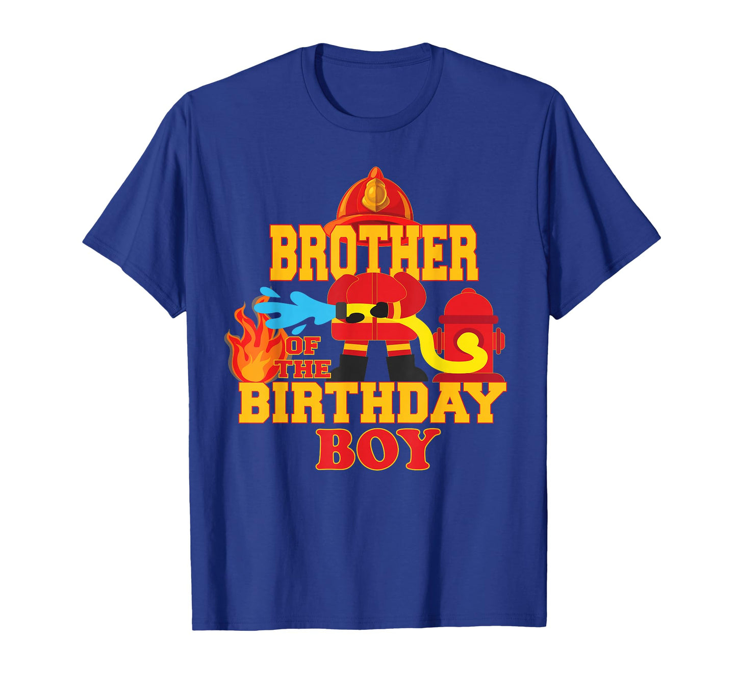 Brother Of The Birthday Boy Firetruck Firefighter Party T-Shirt