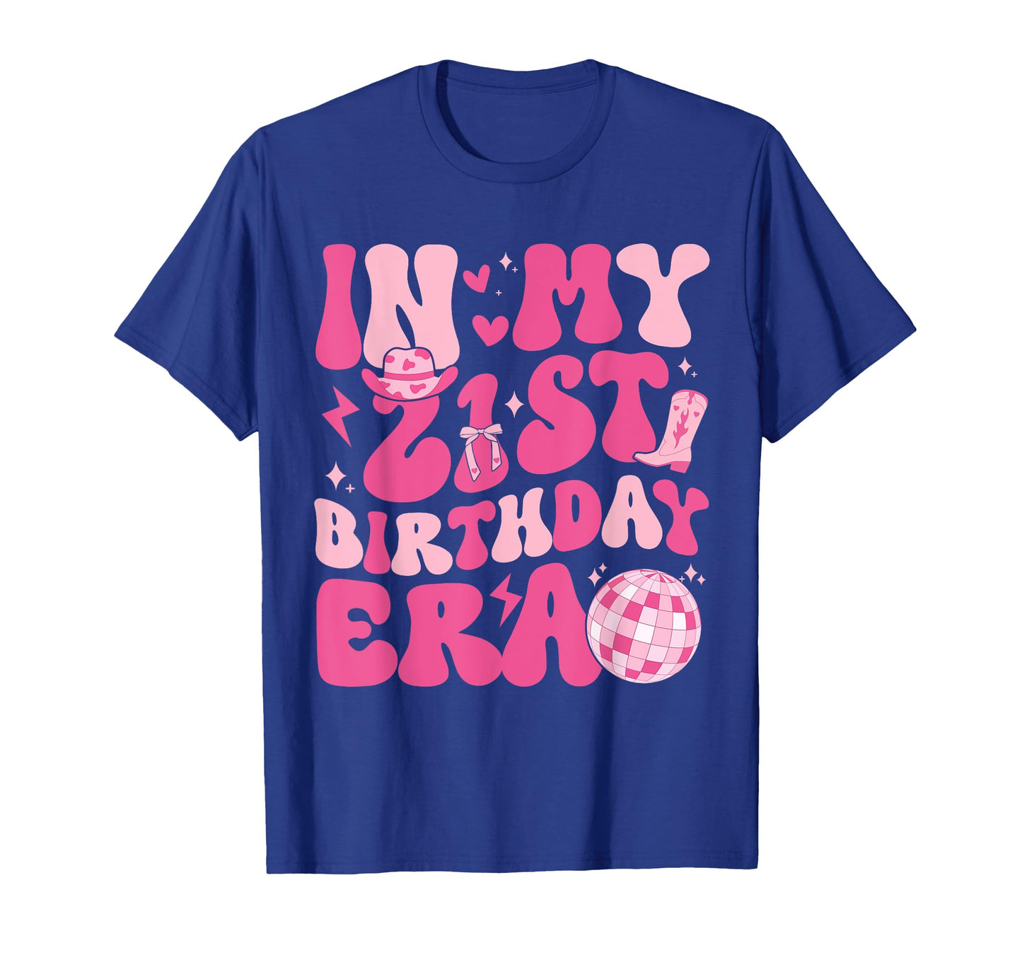 In My 21st Birthday Era Groovy Disco 21 Year Old Birthday T-Shirt