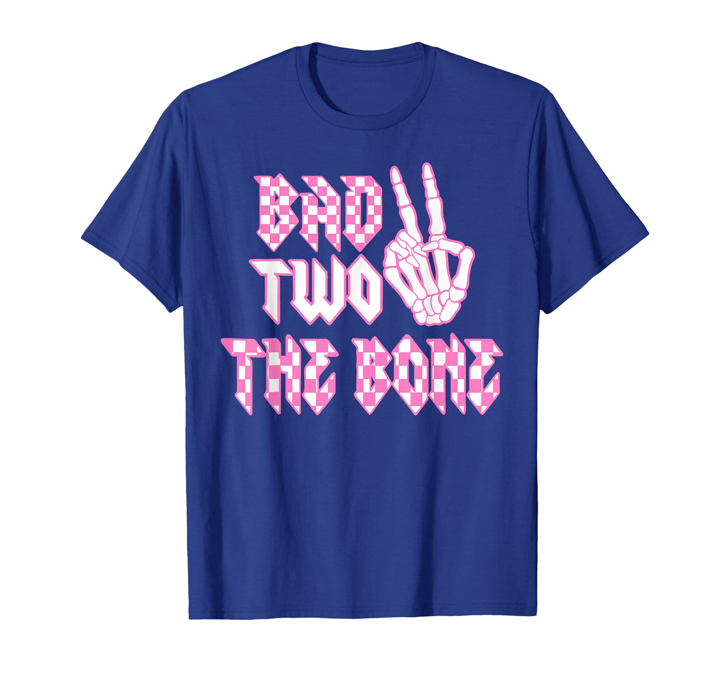 Cute Bad Two the Bone Birthday 2 Years Old Pink Bow Skeleton T-Shirt