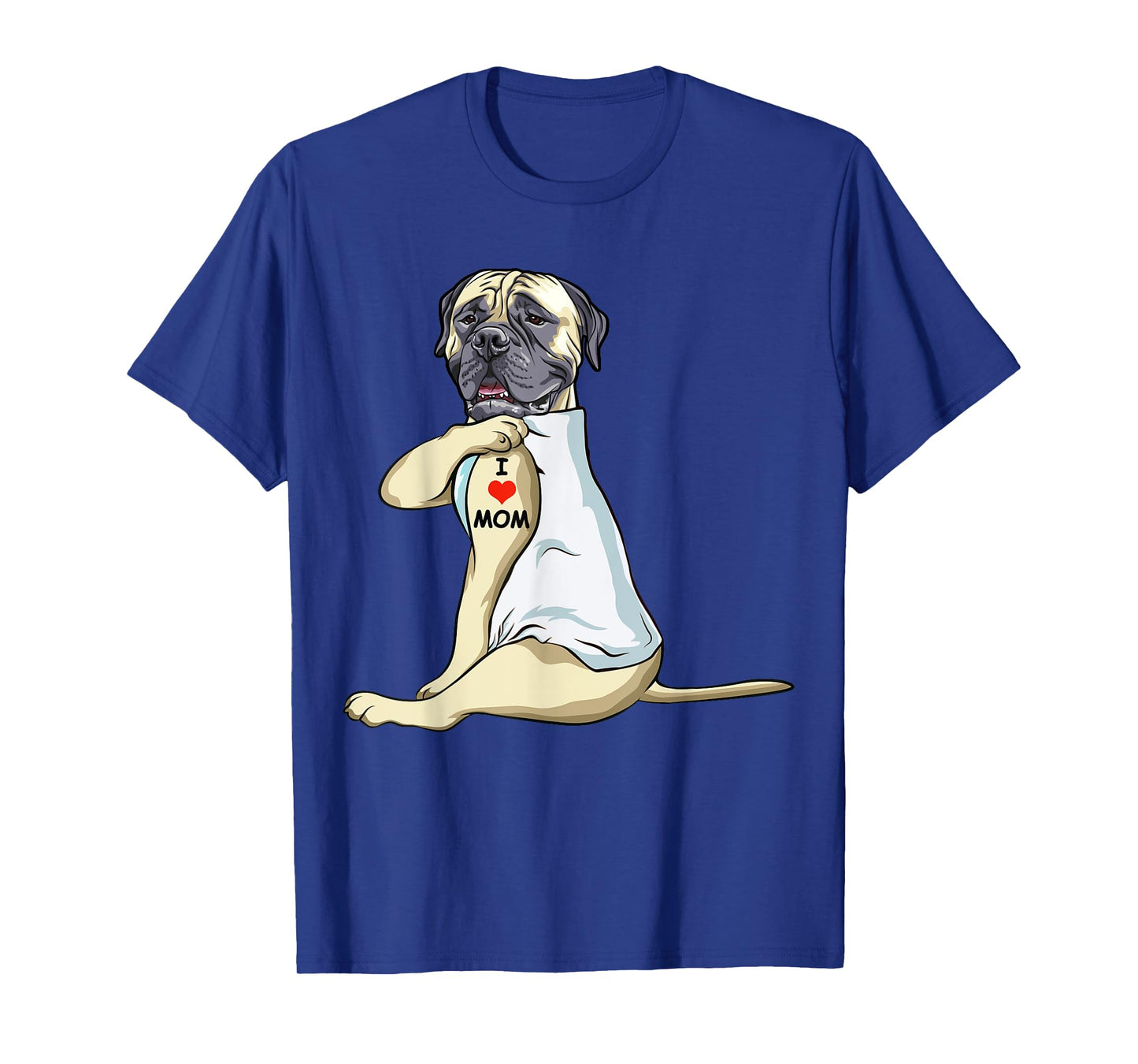 I Love Mom Tattoo English Mastiff Mom Dog Lover Women T-Shirt
