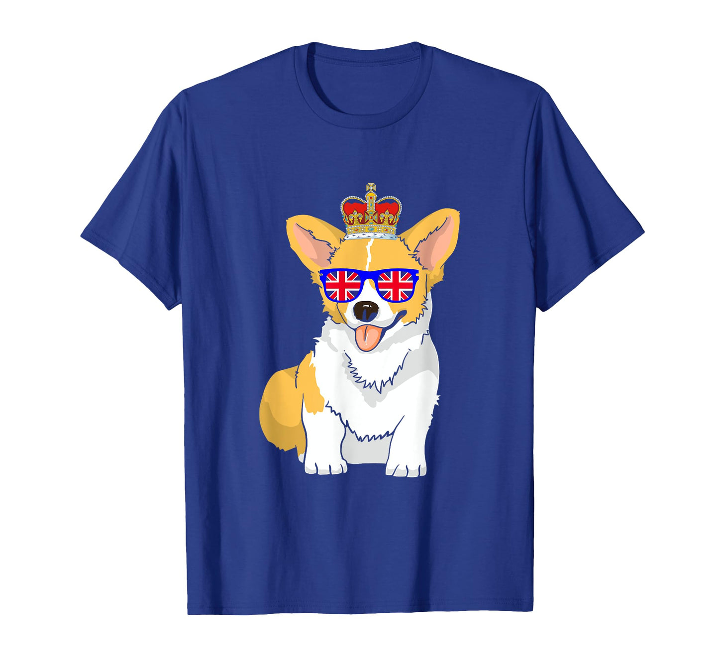 Corgi Dog Queen Elizabeth II Sunglasses British Crown T-Shirt