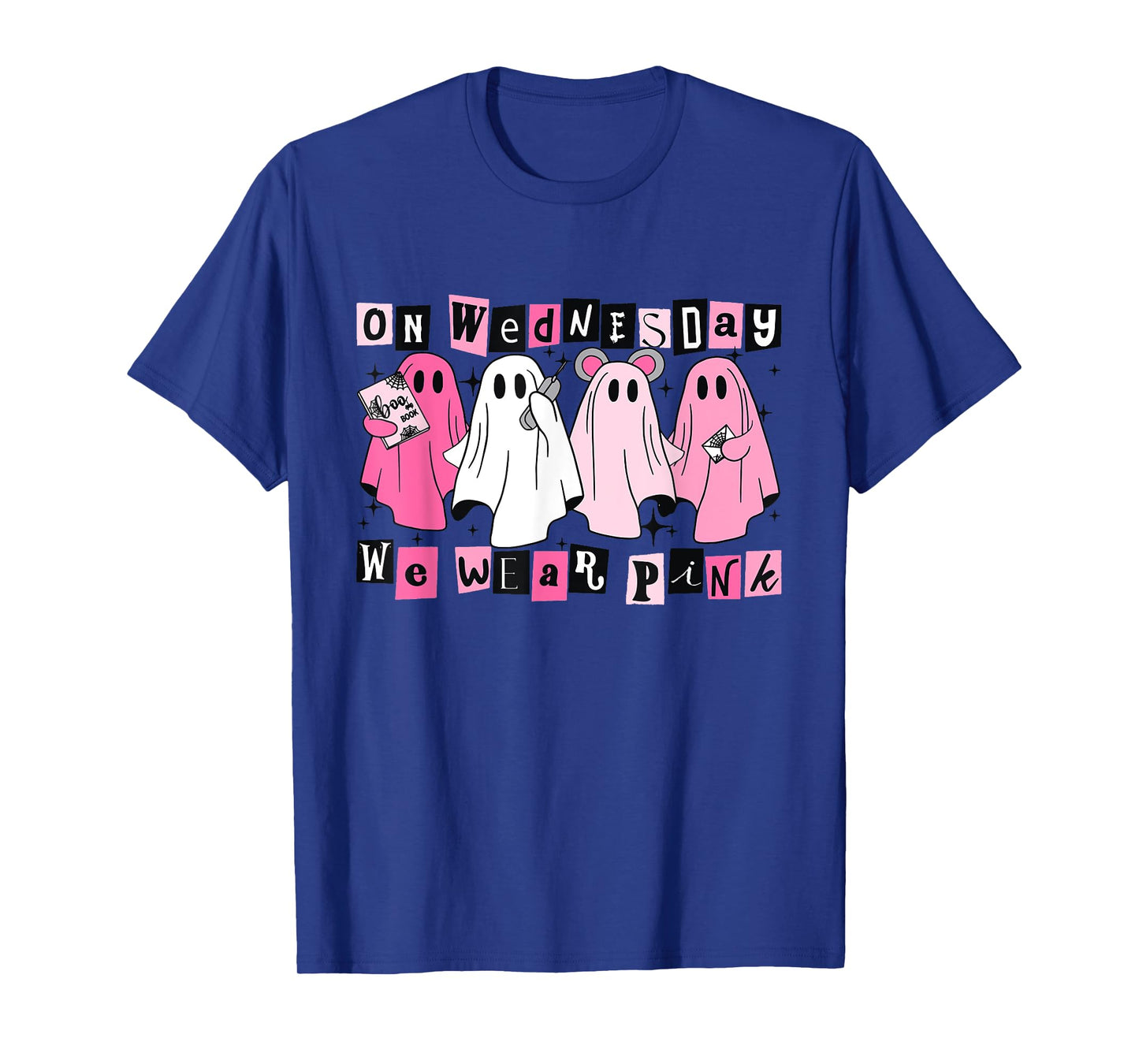 On Wednesday We Wear Cute Pink Ghost Halloween T-Shirt