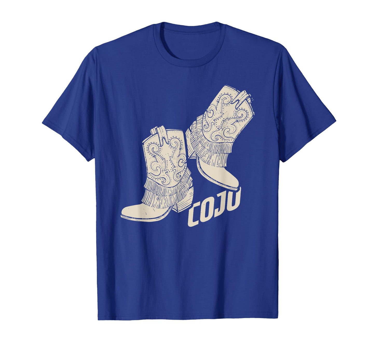 Retro Cojo Johnson Bull Skull Music Country 70s Cowboy Boots T-Shirt