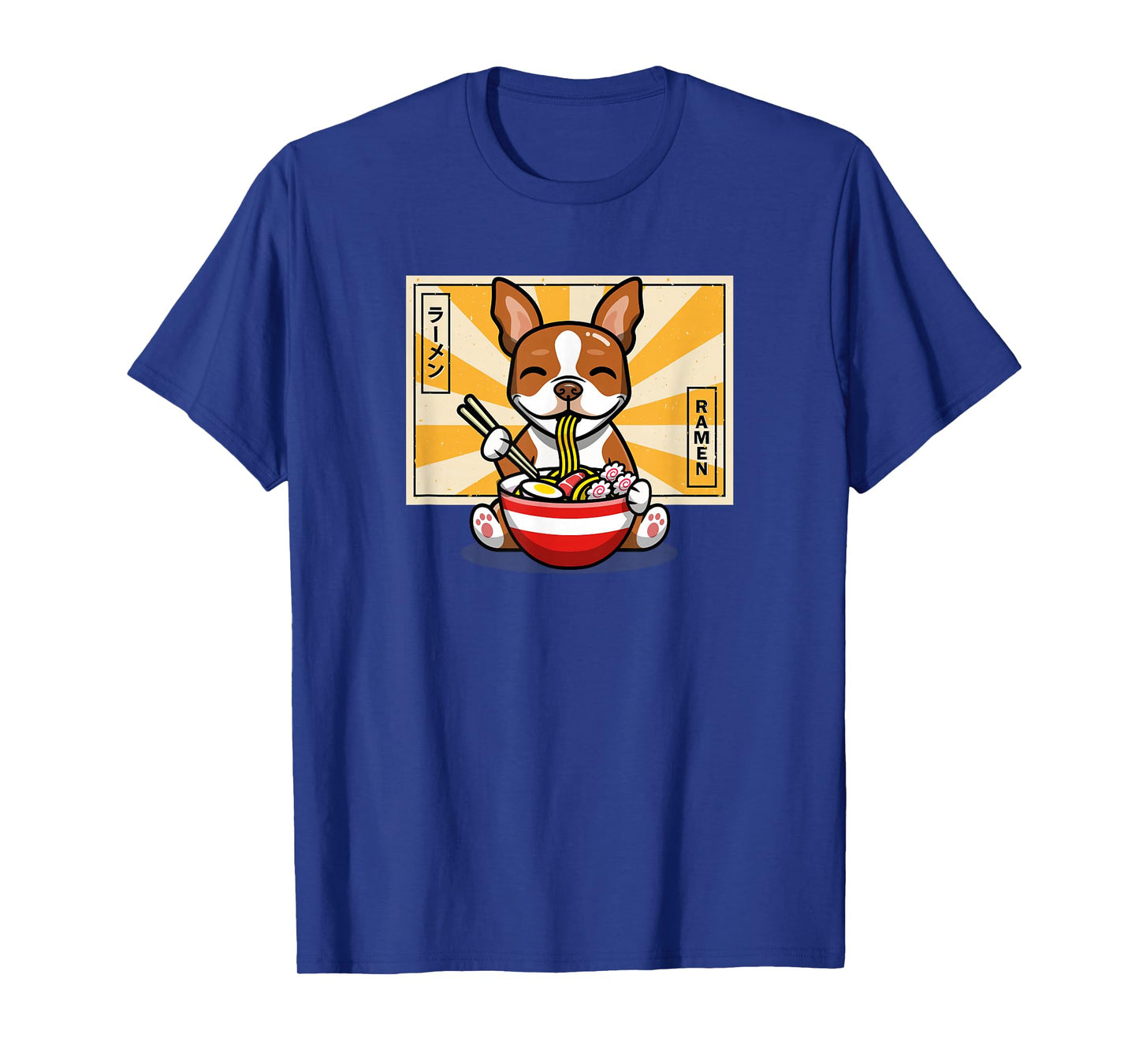 Funny Cute Kawaii Kids Japanese Ramen Red Bostie Dog Lover T-Shirt