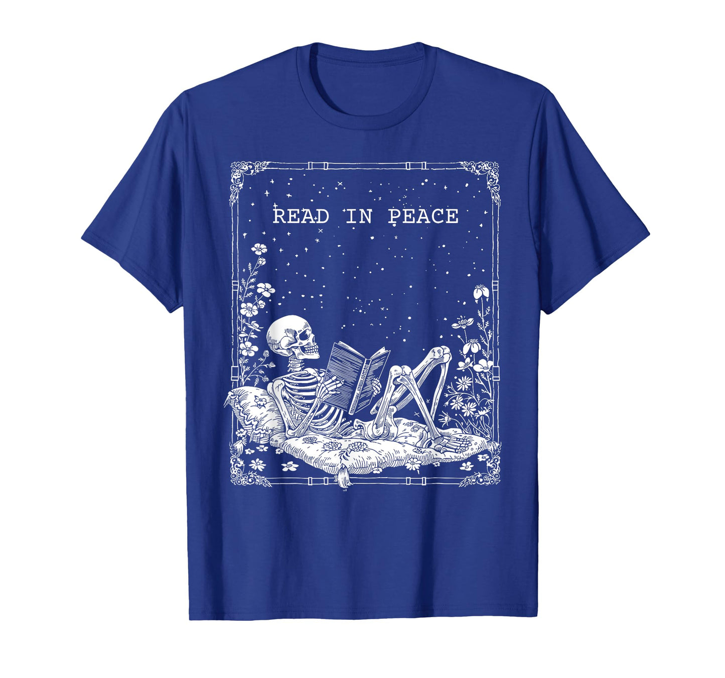 Read in Peace Skeleton Reading For Book Lover Kids Halloween T-Shirt