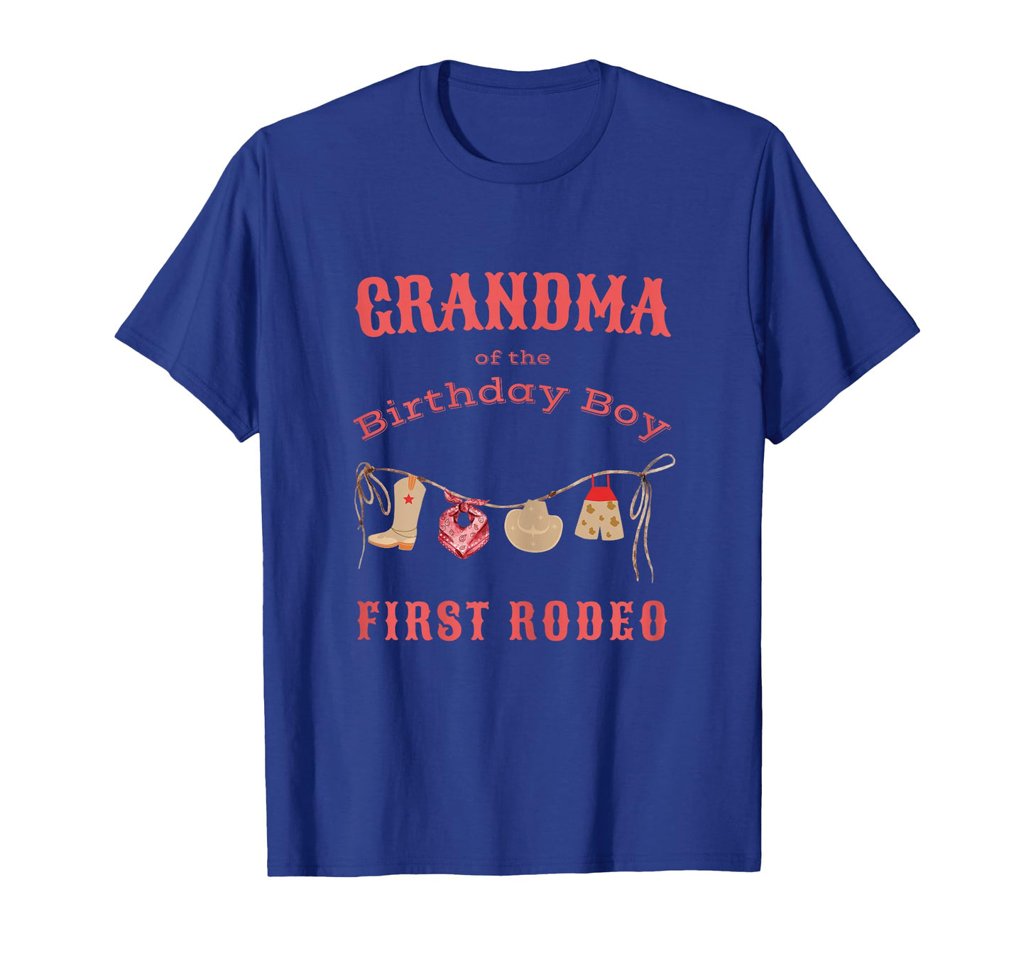 Grandma First Rodeo 1st Birthday Cowboy Family Matching T-Shirt