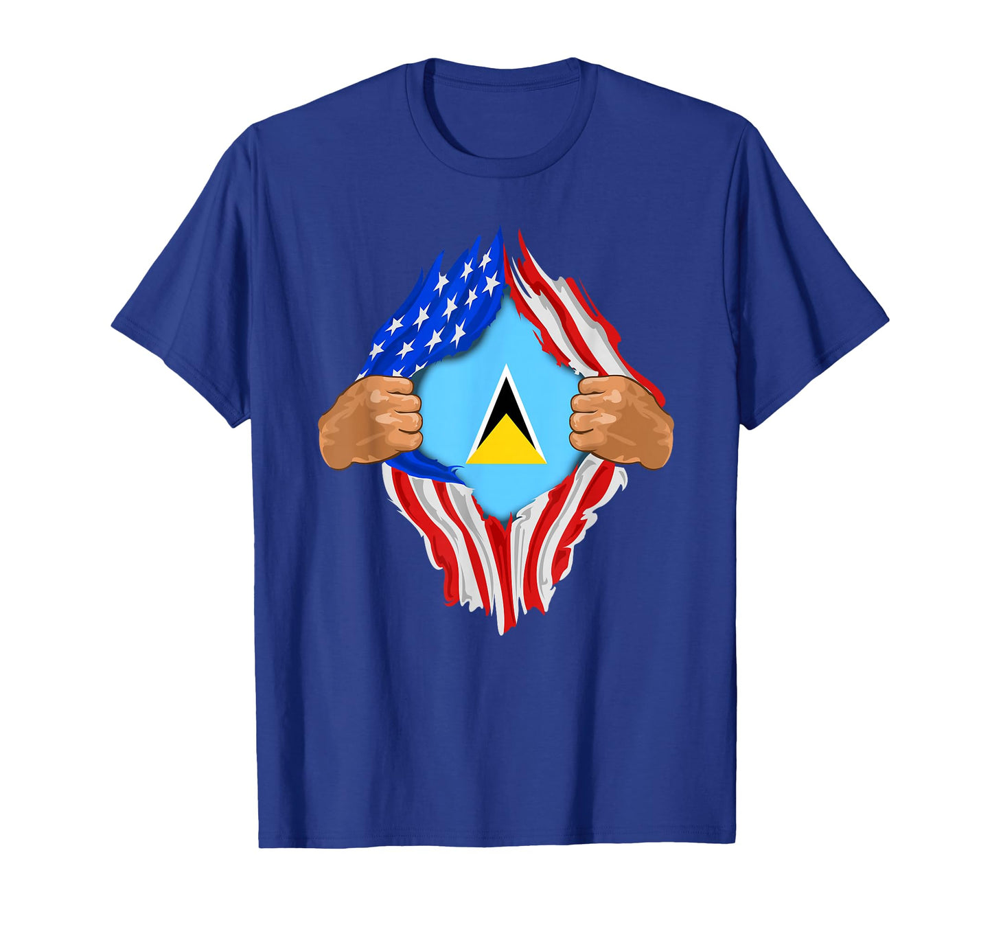 Saint Lucian Blood Inside Me | Saint Lucia Flag Gift T-Shirt
