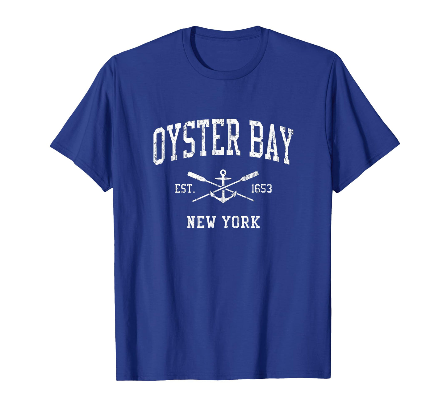 Oyster Bay NY Vintage Crossed Oars & Boat Anchor Sports T-Shirt