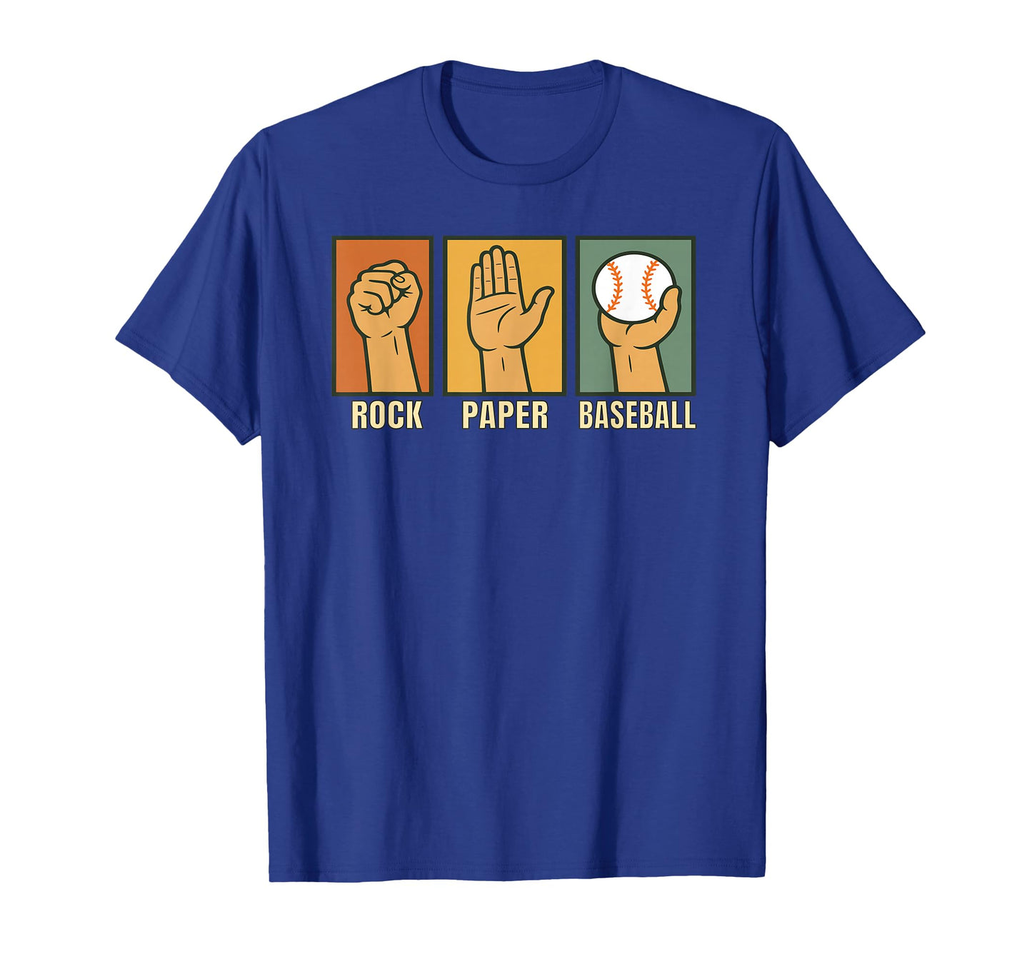 Funny Rock Paper Scissors Baseball Retro Humor Design T-Shirt