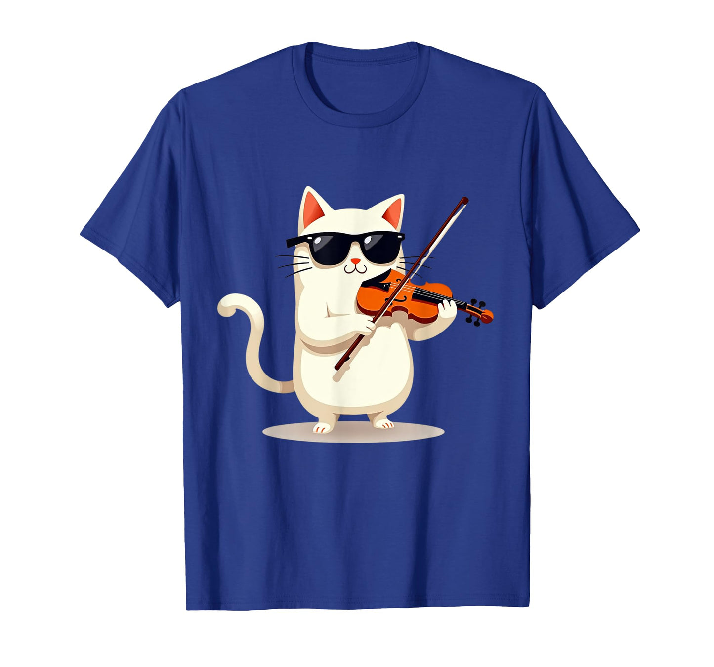 Cute Cat Wearing Sunglasses Playing Violin Viola Musician T-Shirt for Men Women Girls Kids