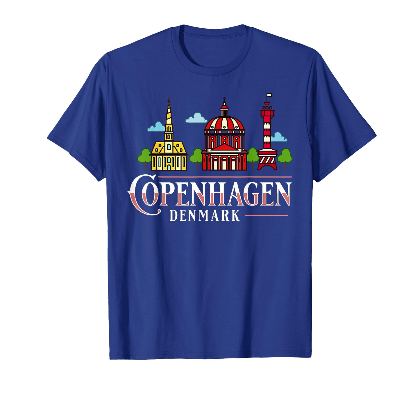 Copenhagen Denmark City Skyline Map Travel T-Shirt
