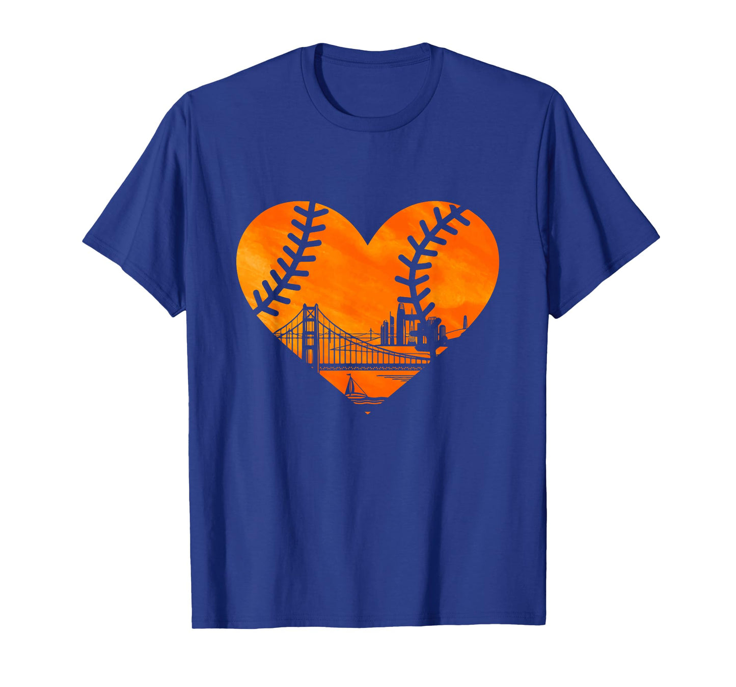 US State San Francisco Baseball Vintage Heart T-Shirt