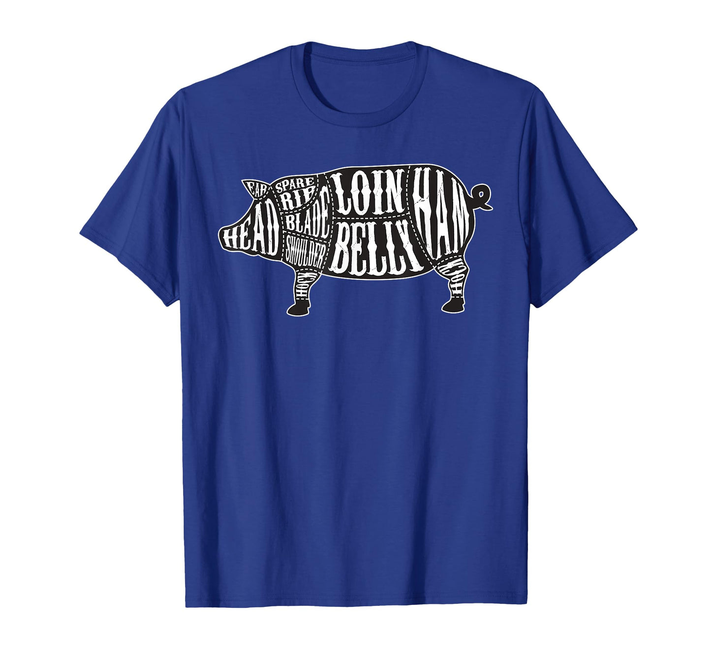 Country Butcher Cut Chart Pork Meat T-Shirt - Large Graphic T-Shirt
