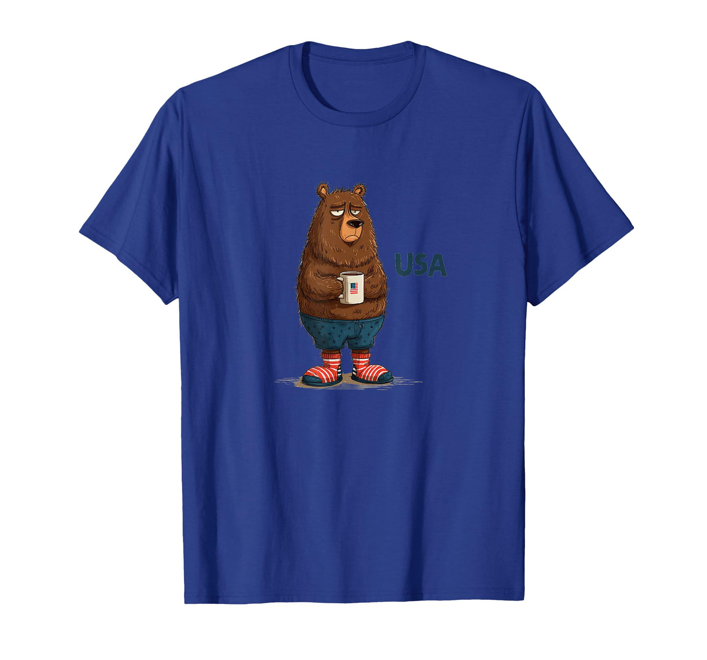 Funny Morning Bear Costume with Mug for Boys and Girls T-Shirt