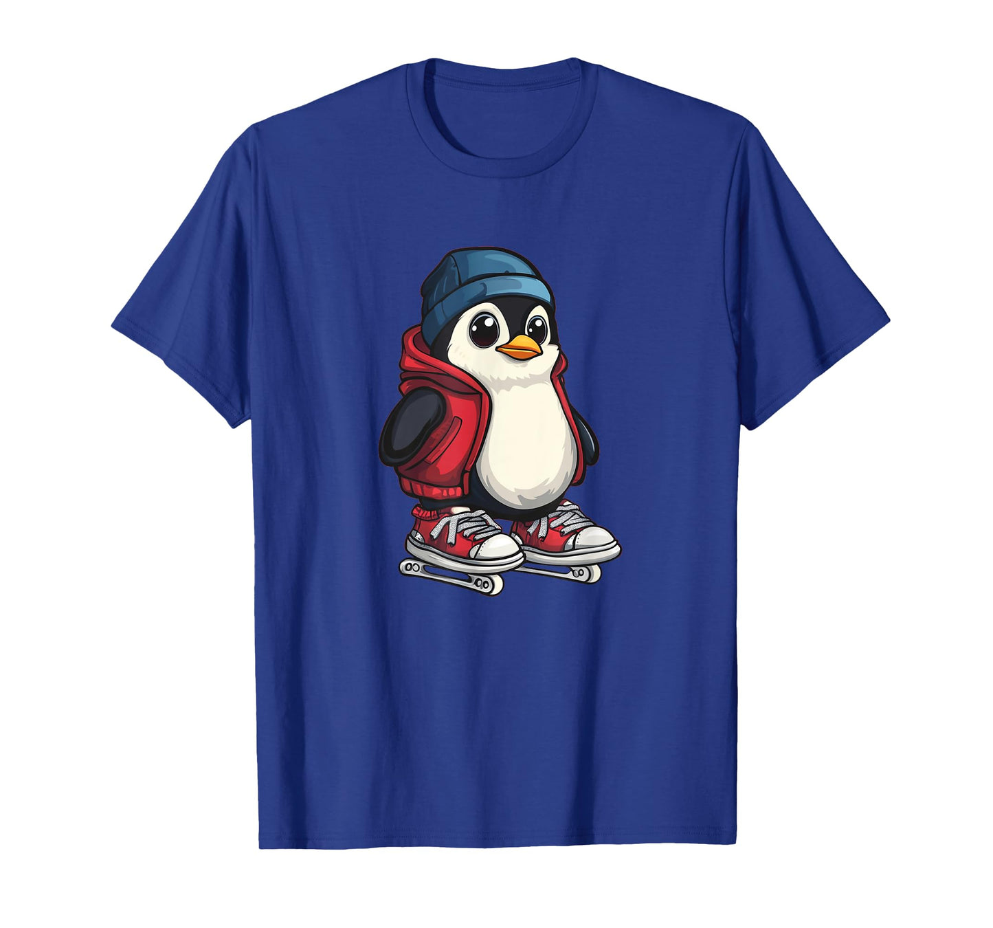 Funny Penguin Glides in Winter for Skater Lovers T-Shirt