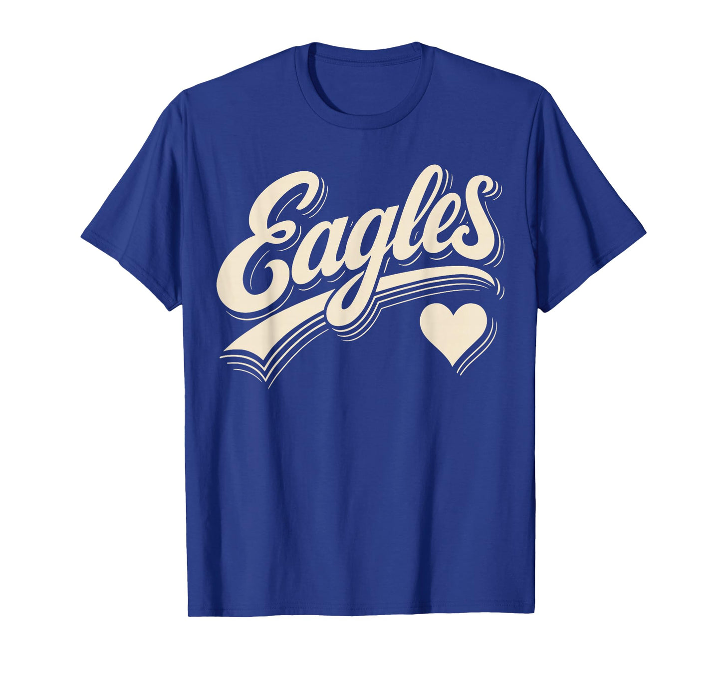 Retro Eagles Heart Typography Graphic Gift for Men Women Kid T-Shirt