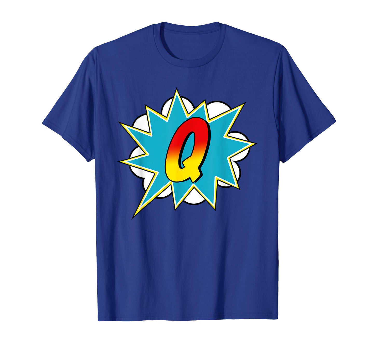 Letter Q Superhero Name Comic Letter Retro Costume T-Shirt