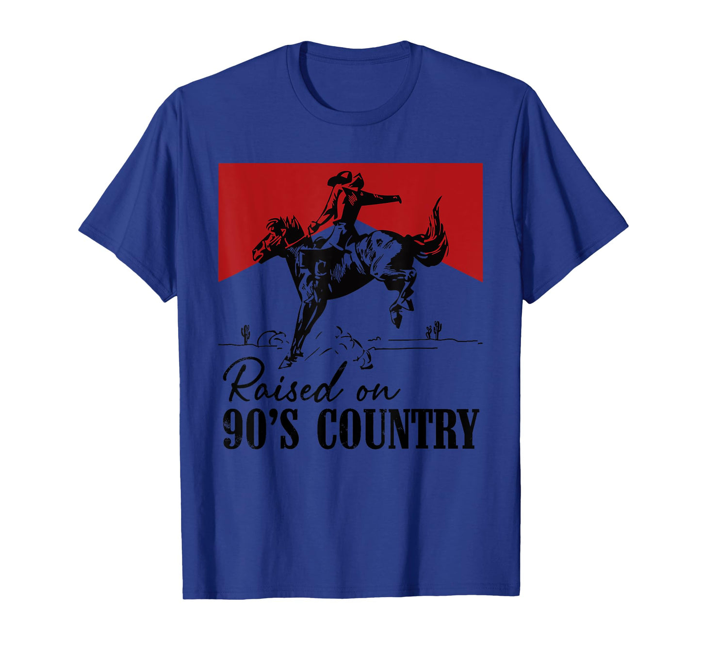 Vintage Western Bull Skull Raised On 90's Country Music T-Shirt