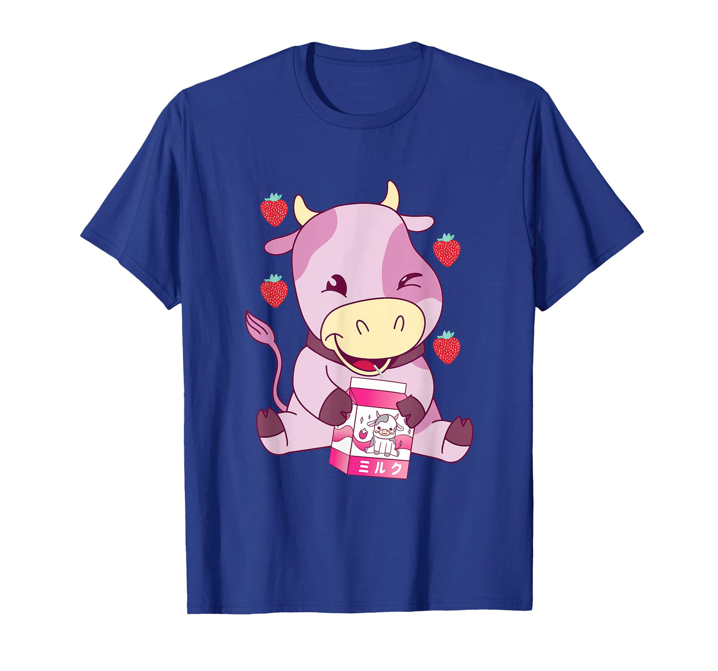 Strawberry Milk Pink Cow Japanese Strawberry Milk Shake T-Shirt