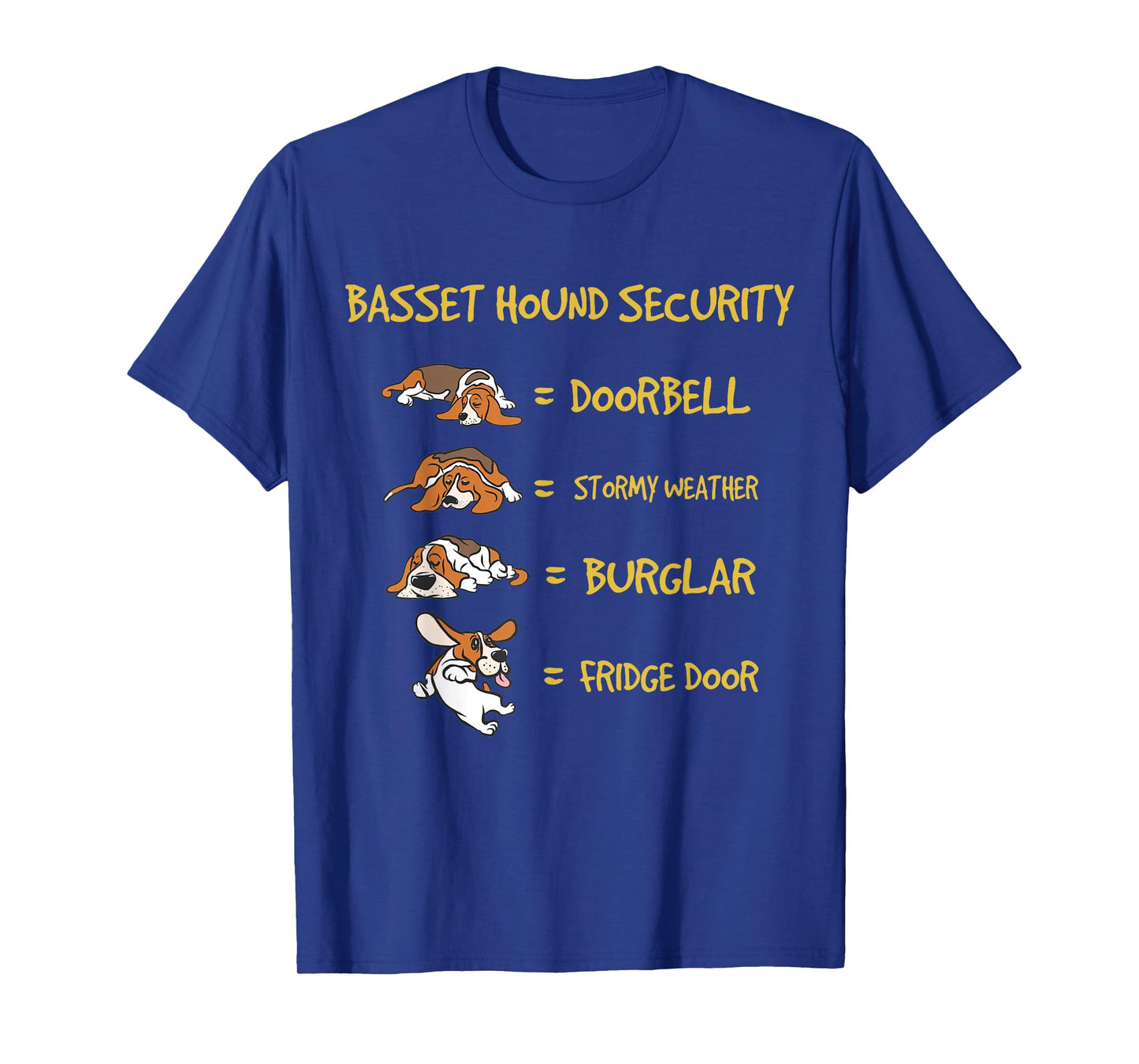 Basset Hound Security Gifts Funny Costume for Men Clothing T-Shirt Small