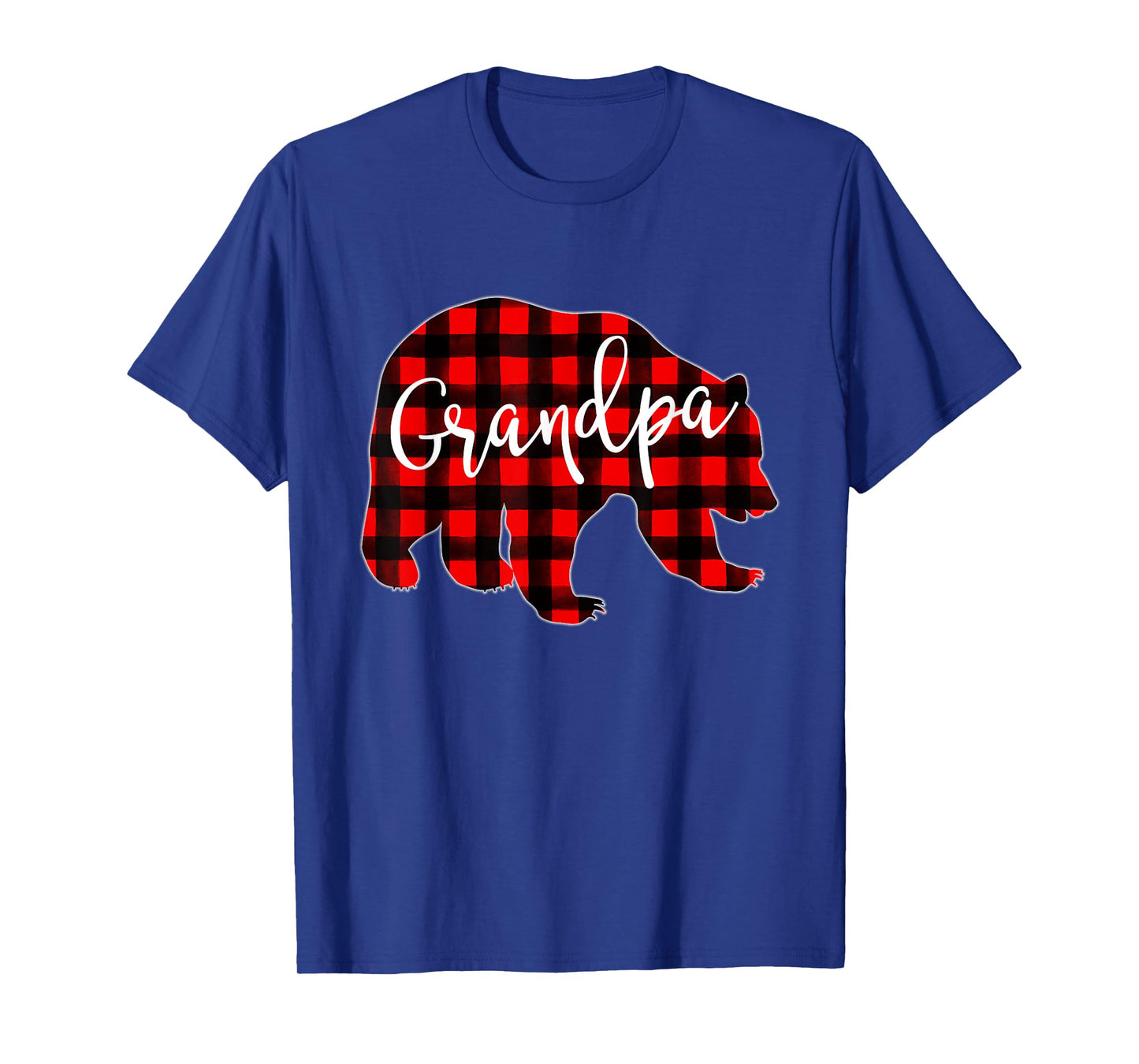 Red Plaid Grandpa Bear Matching Family Christmas Eve Buffalo T-Shirt