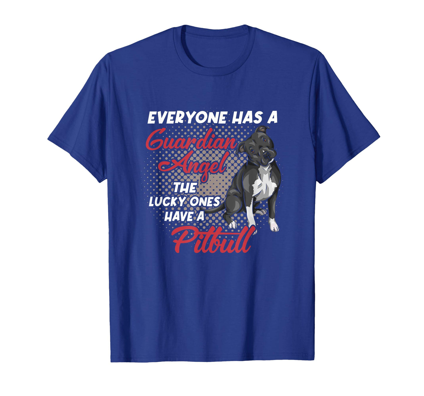 Black Pitbull Is My Guardian Angel Funny Pit Bull Dog Owner T-Shirt for Men Women