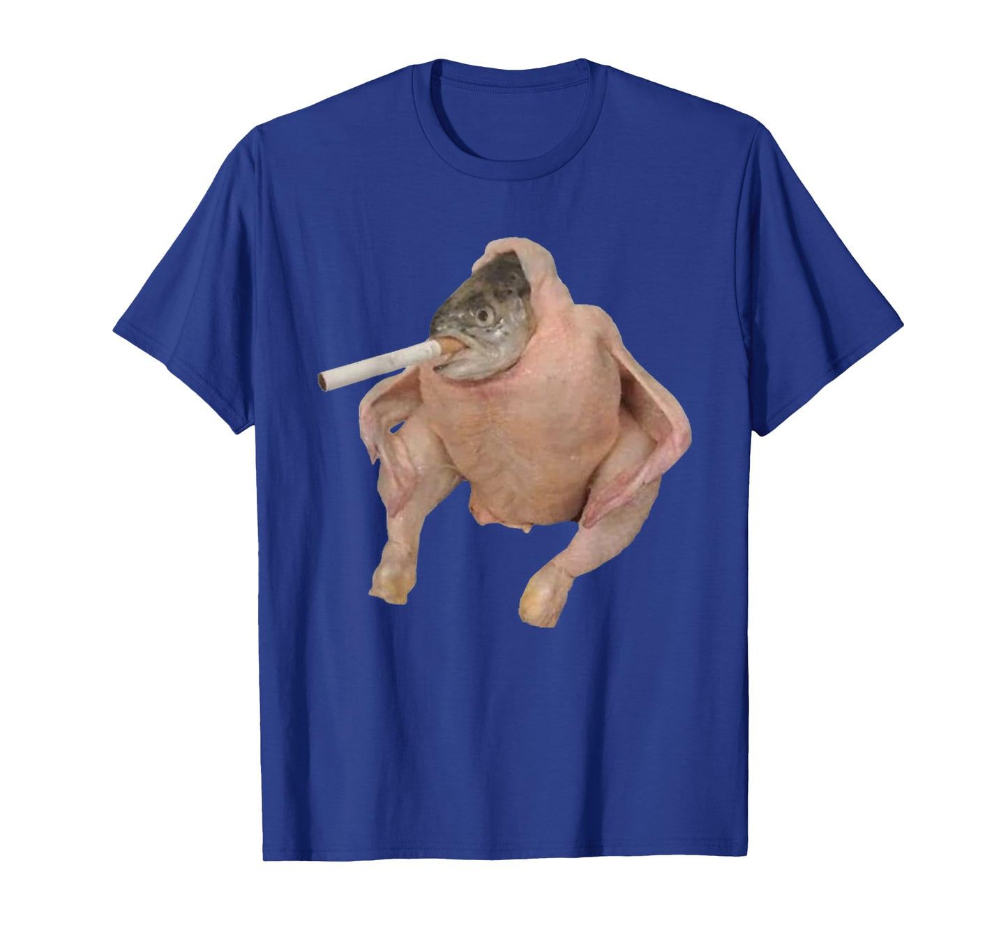 Fish Chicken Face Smoking a Cigarette funny meme T-Shirt