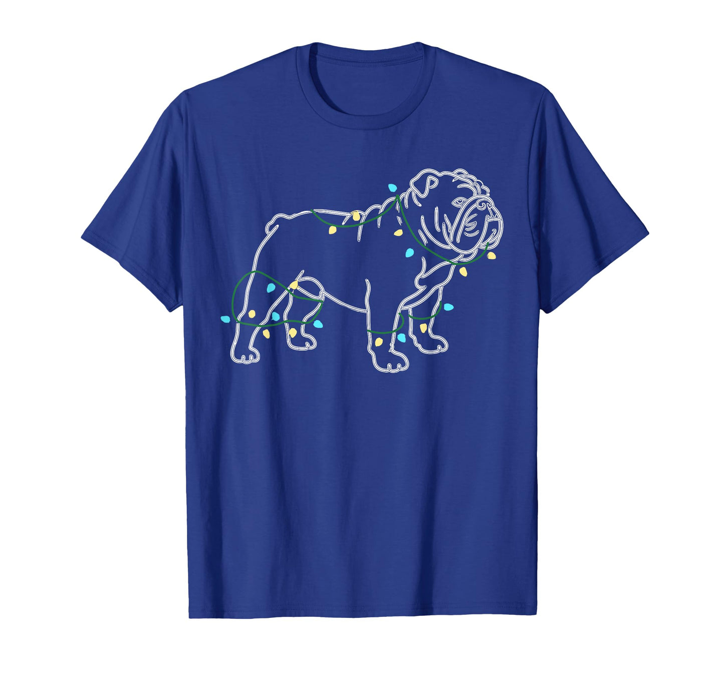 Dog Christmas Outfit, English Bulldog Christmas Lights T-Shirt