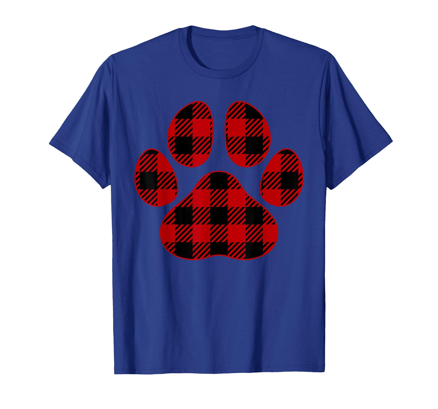 Cute Dog Lover Paw Print Plaid Pet Lover Red Plaid Paw Print Men Women Kids T-Shirt