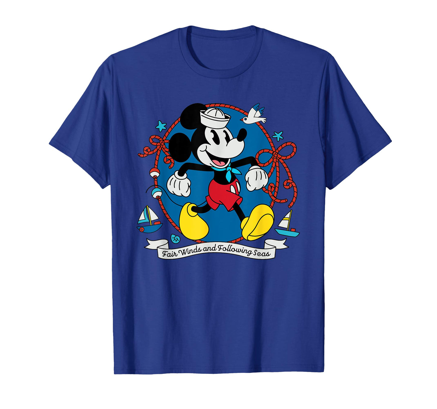 Disney Cruise Sailor Mickey Mouse Fair Winds Vacation at Sea T-Shirt