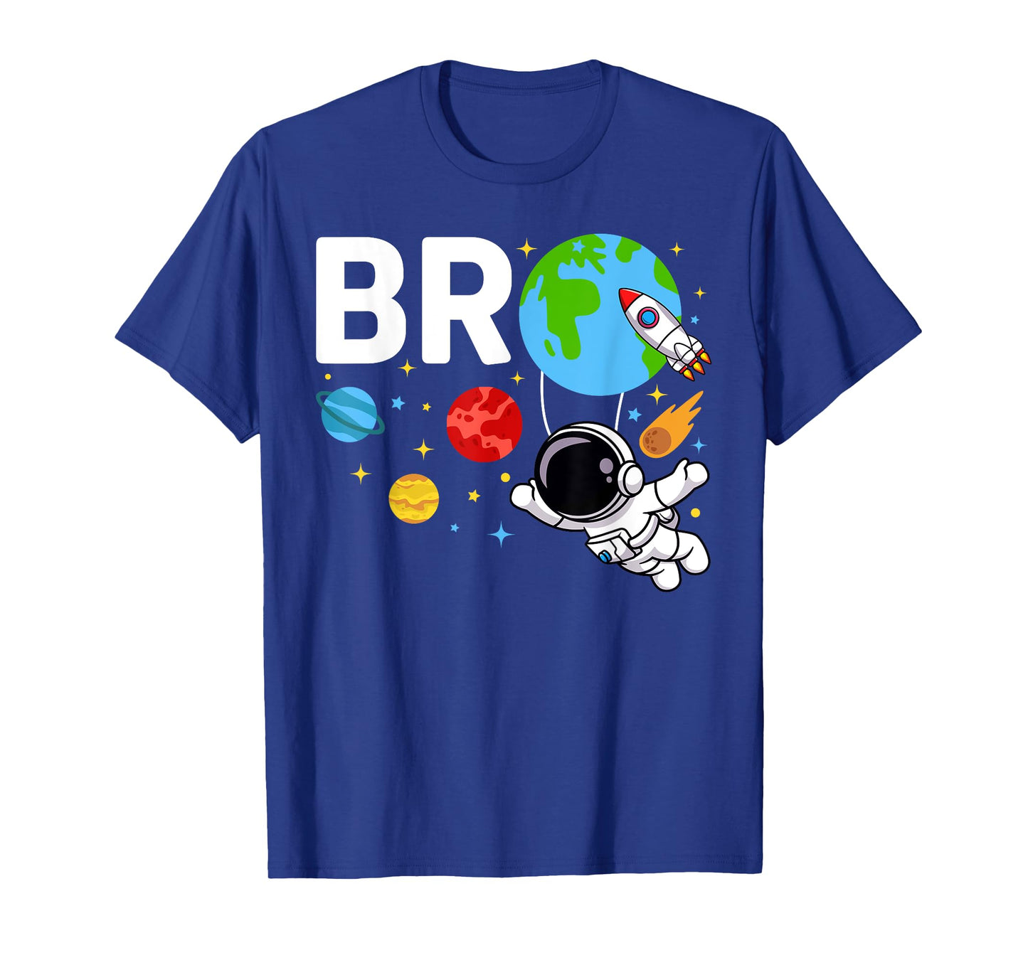 Brother Bro Space Astronaut Birthday Family Matching T-Shirt