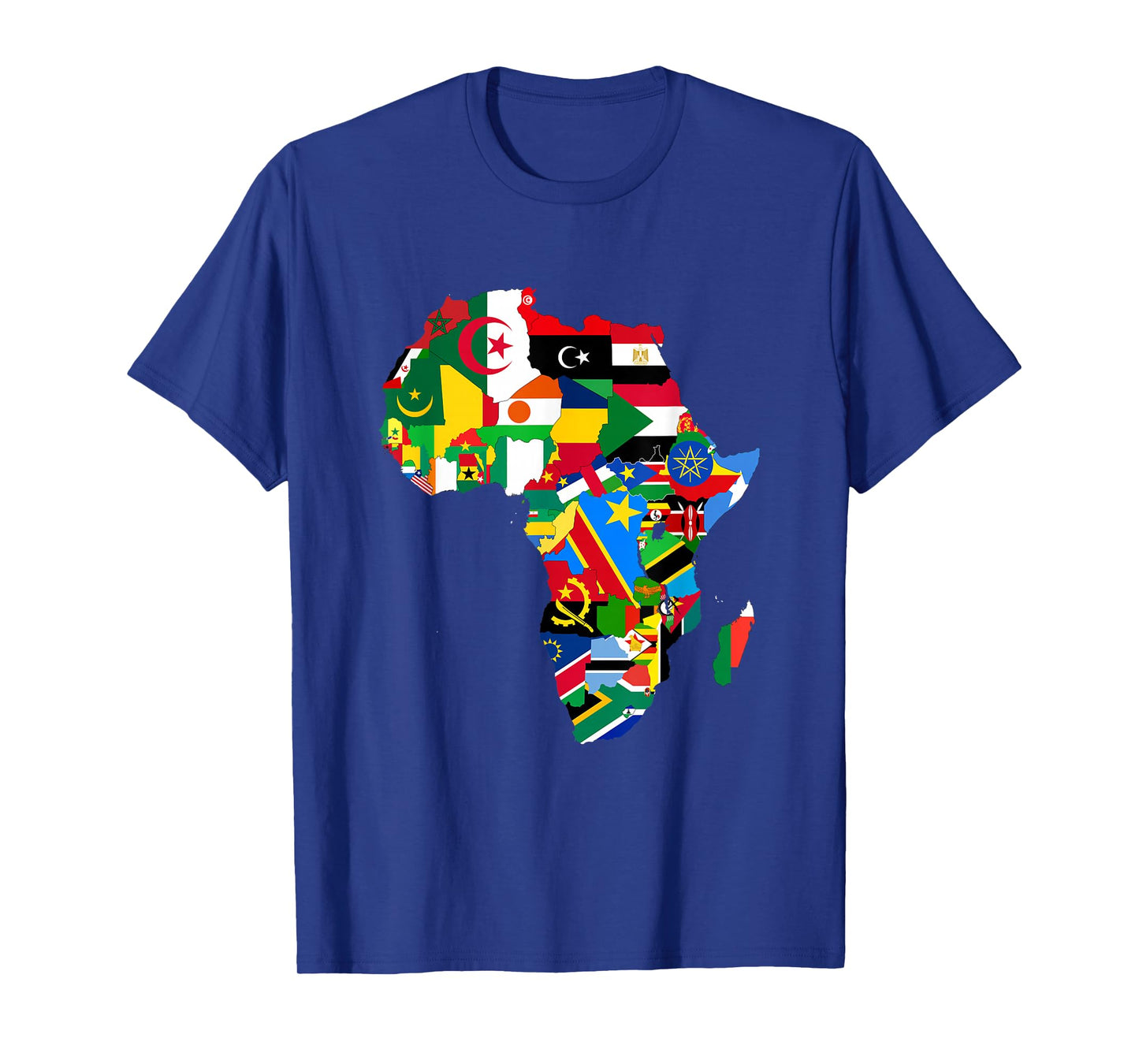 African Pride - Ethnic Map of Africa with Flags T-Shirt