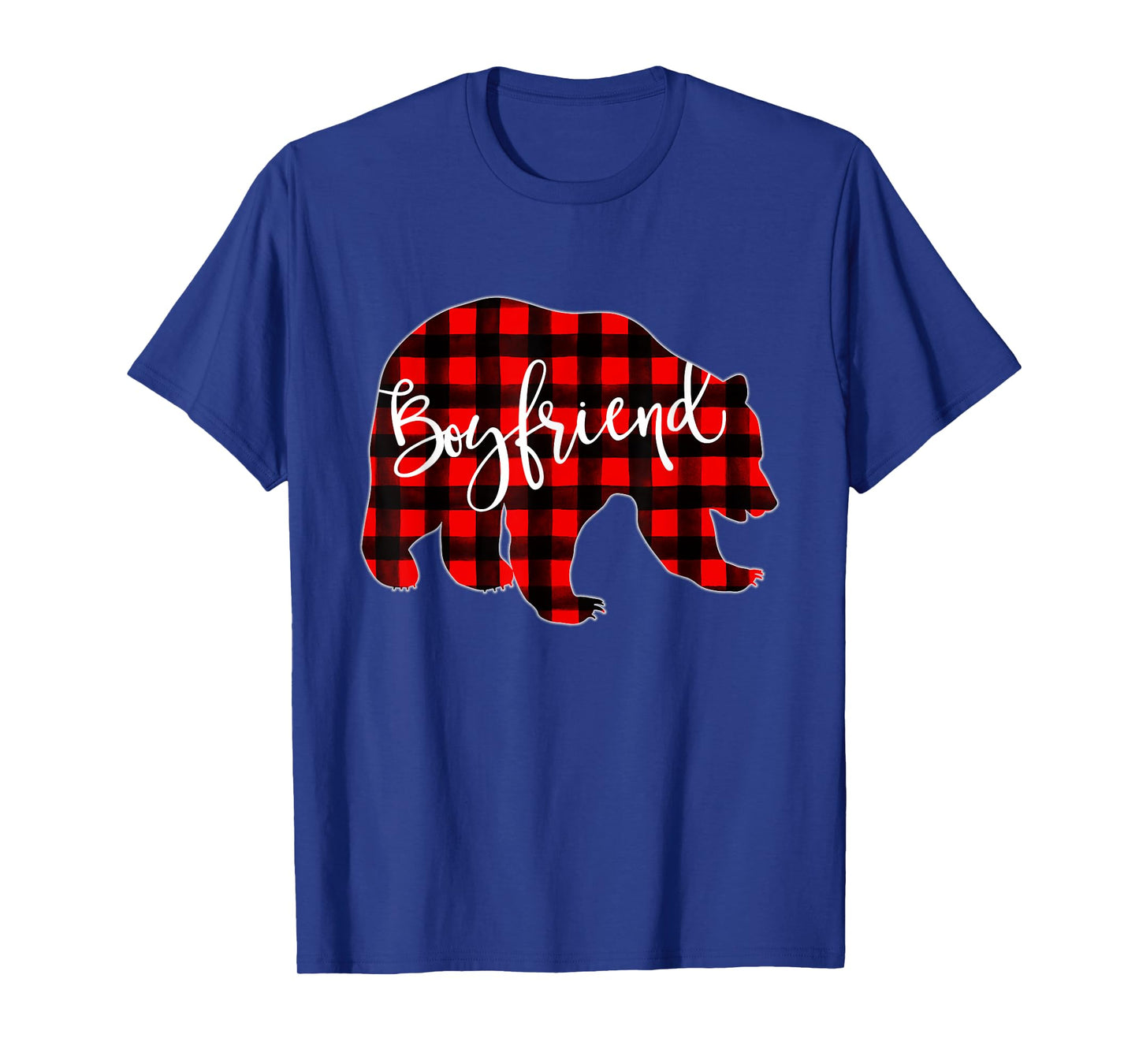 Red Plaid Boyfriend Bear Matching Family Christmas Buffalo T-Shirt