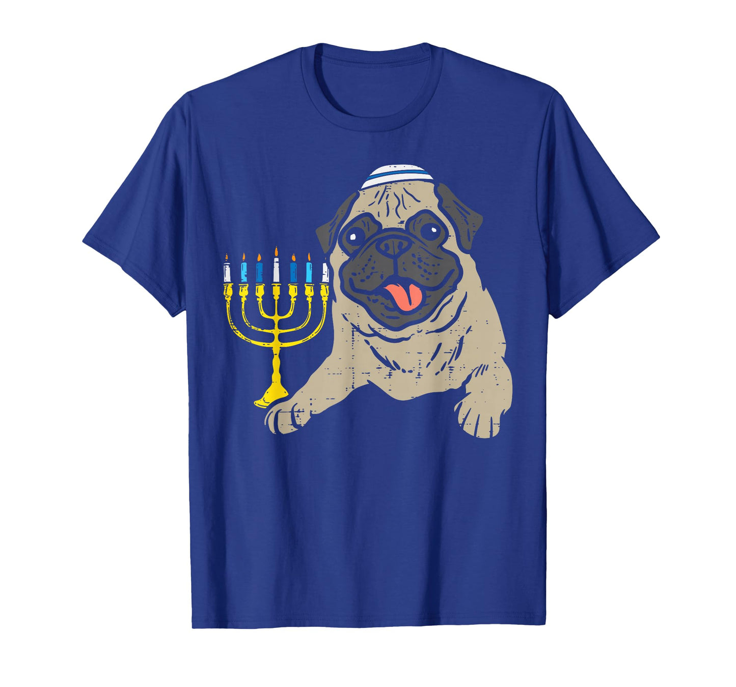 Jewish Pug Dog Menorah Hanukkah Pajamas Chanukah PJs T-Shirt