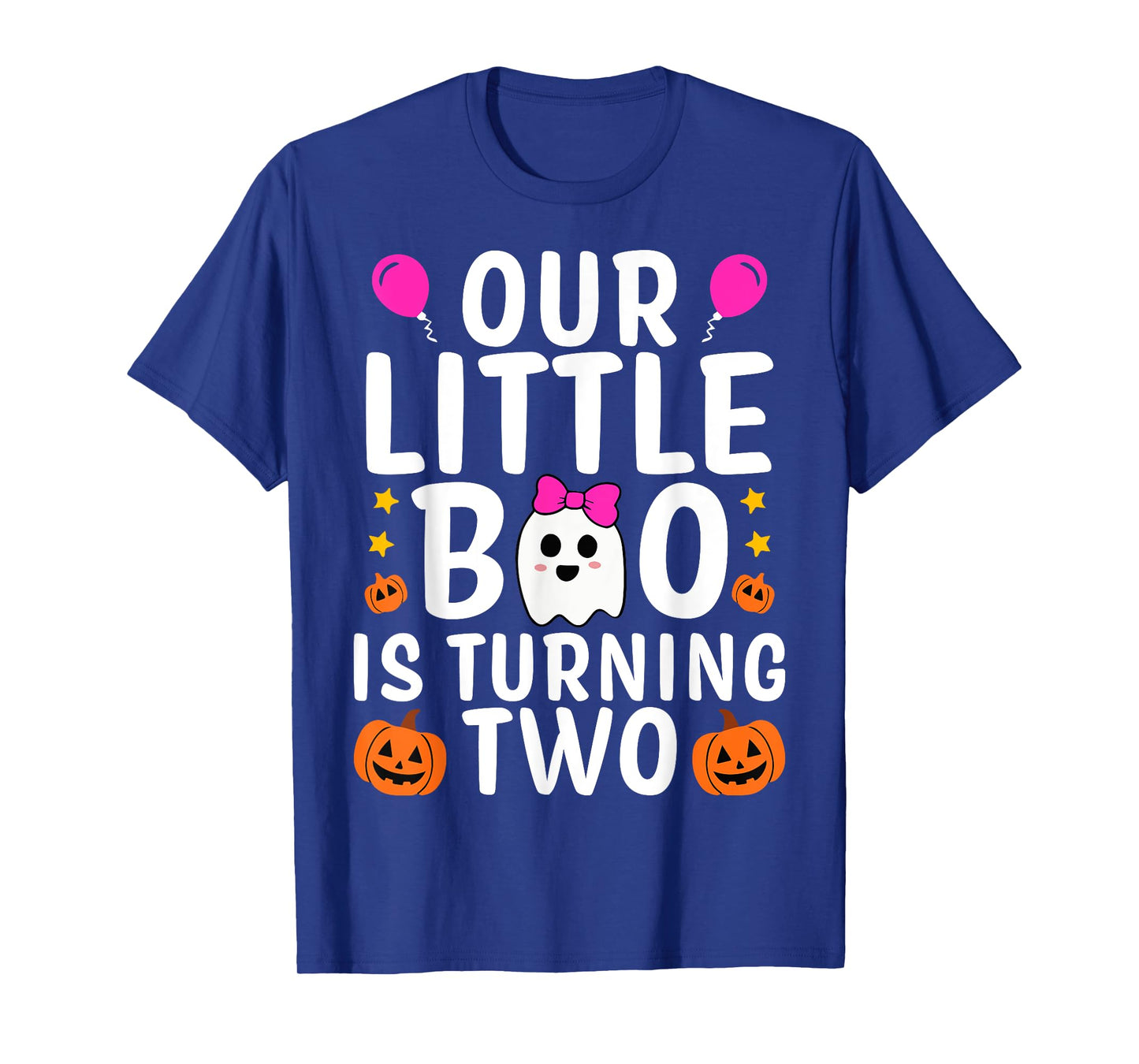 Our Little Boo Is Turning Two Yr 2nd Birthday Girl Halloween T-Shirt